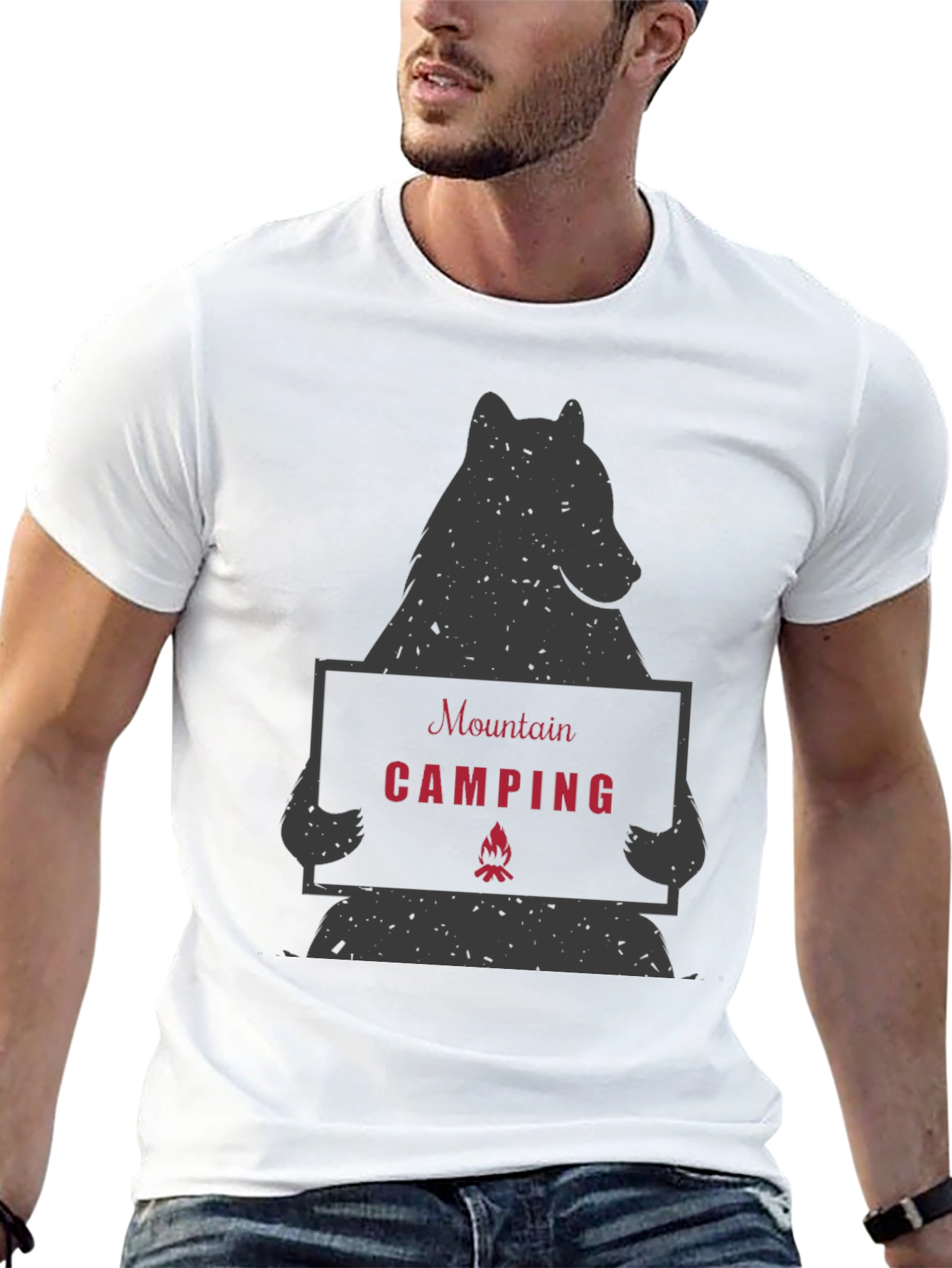 Mountain Camping Bear Graphic Tee
