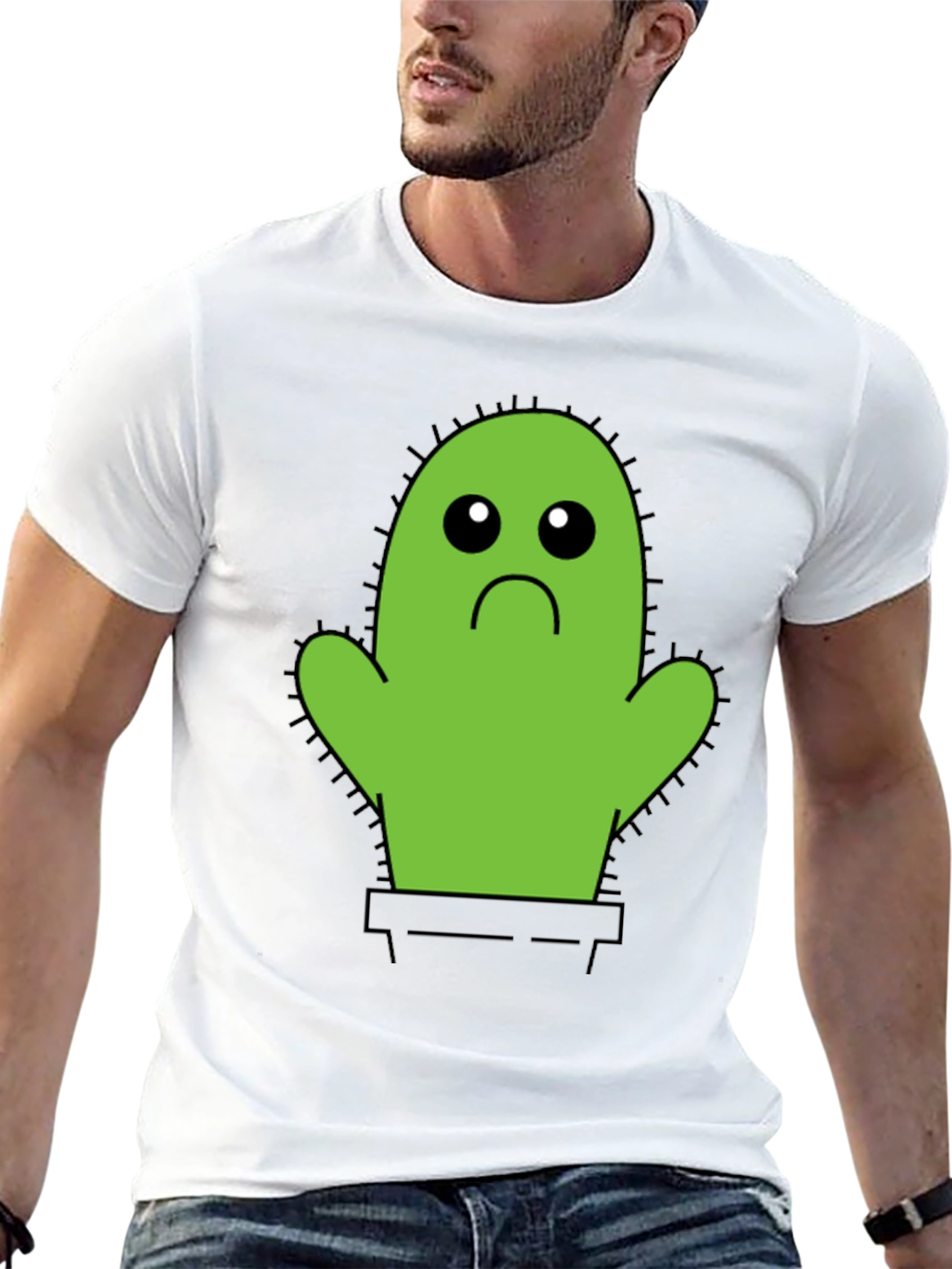 Sad Cactus T-Shirt - Unisex Cotton Tee