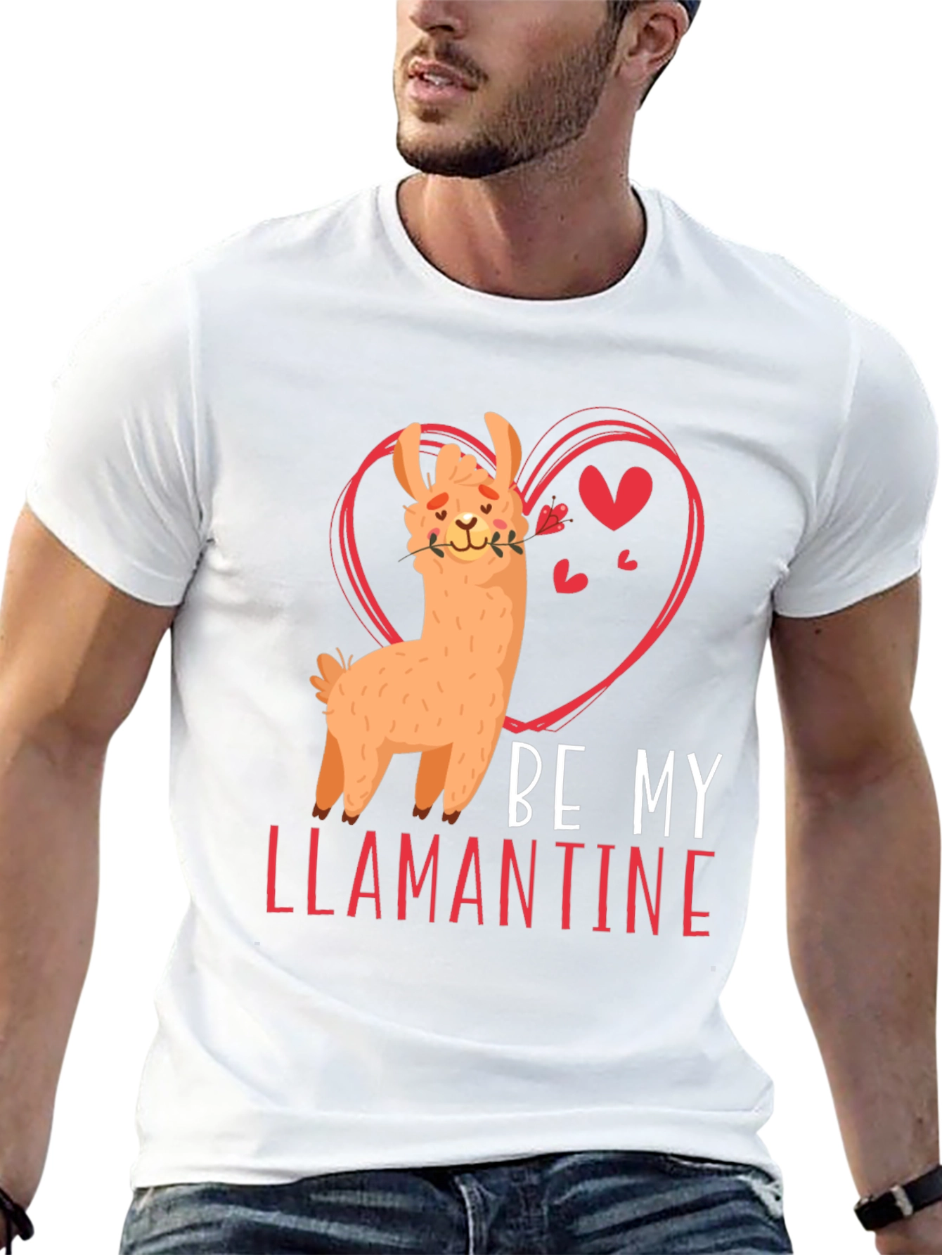 Be My Llamantine Black T-Shirt