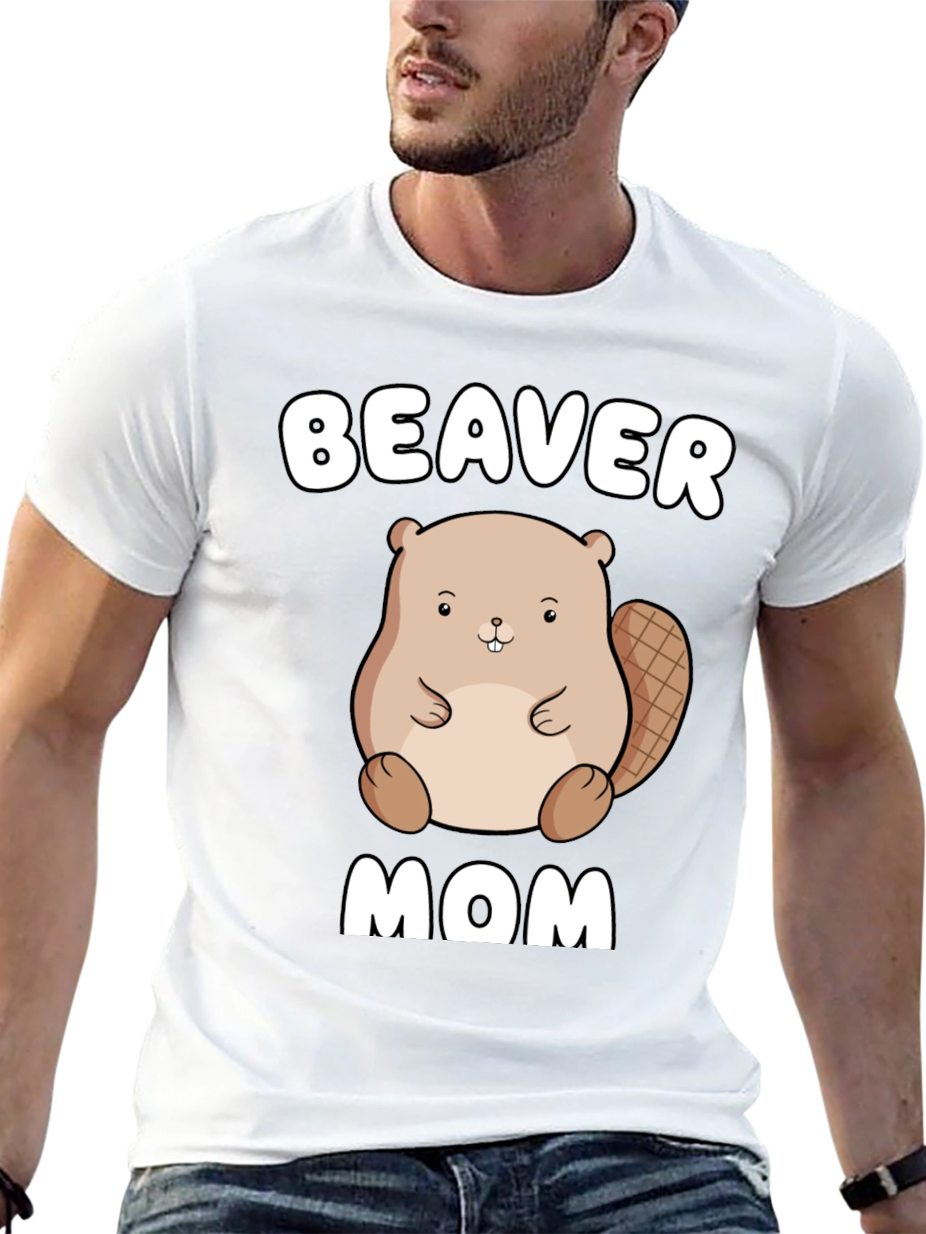 Beaver Mom Graphic Tee - Unisex Cotton T-Shirt