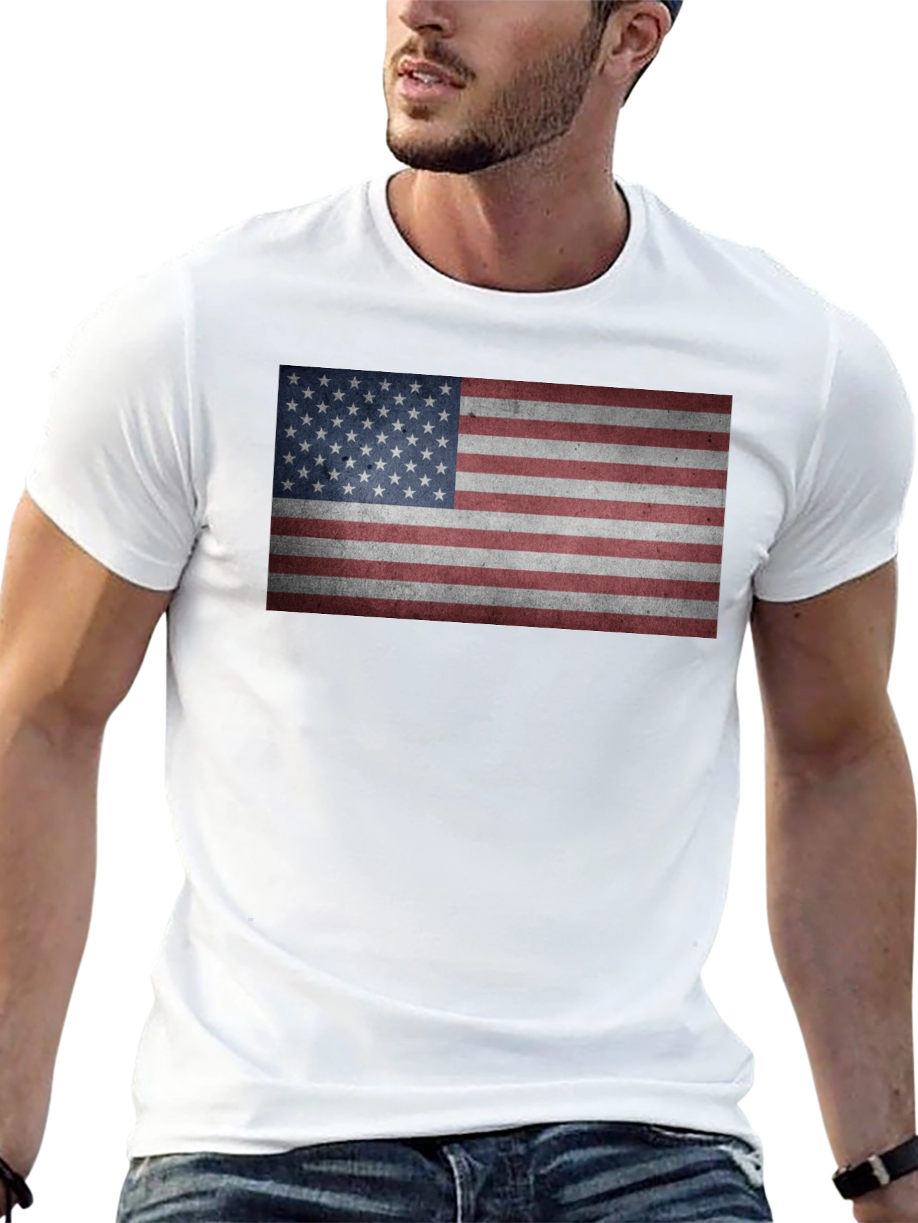 American Flag Graphic Tee - Patriotic Black T-Shirt