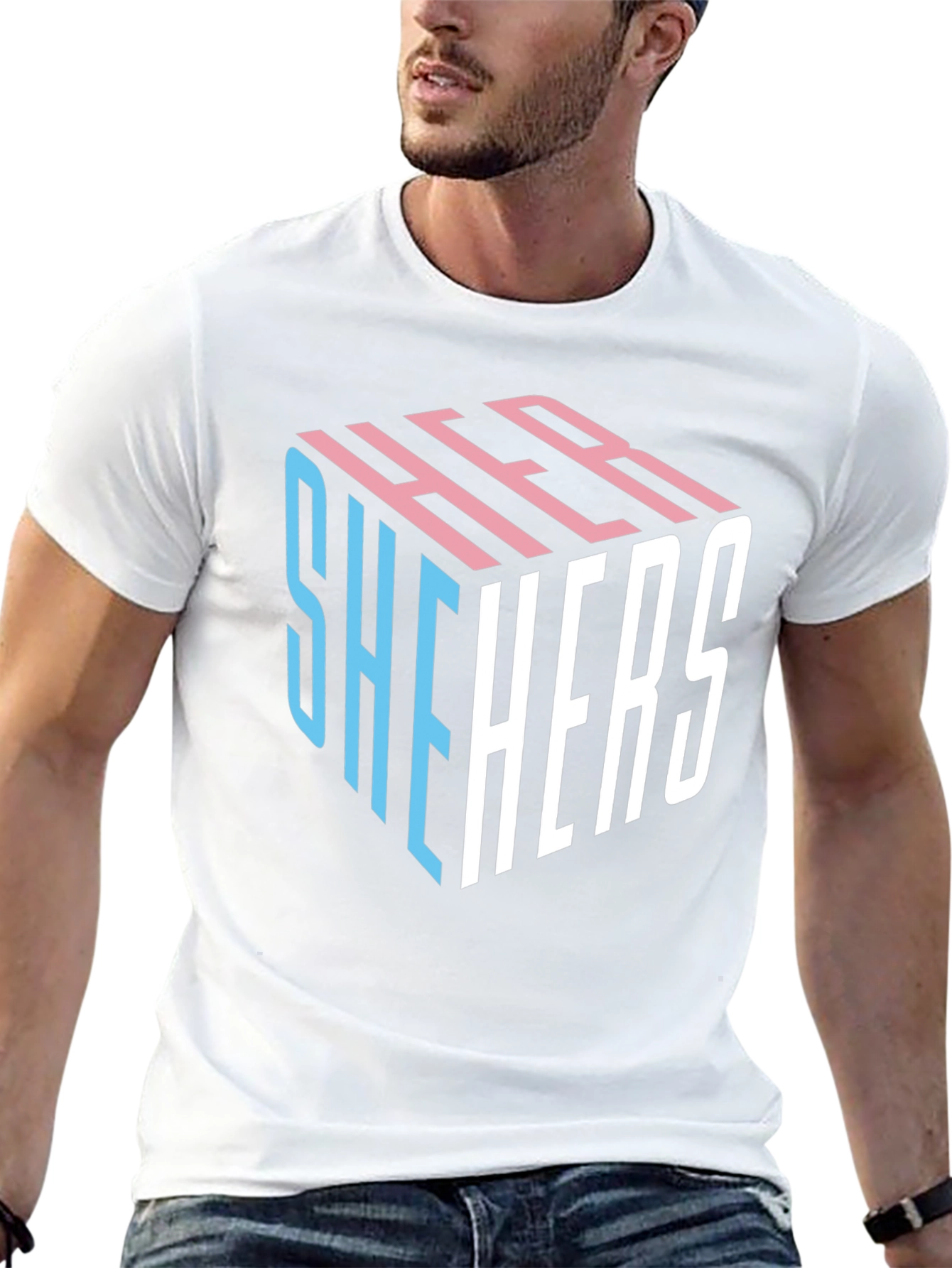 She Hers LGBTQ+ Pride Cube T-Shirt