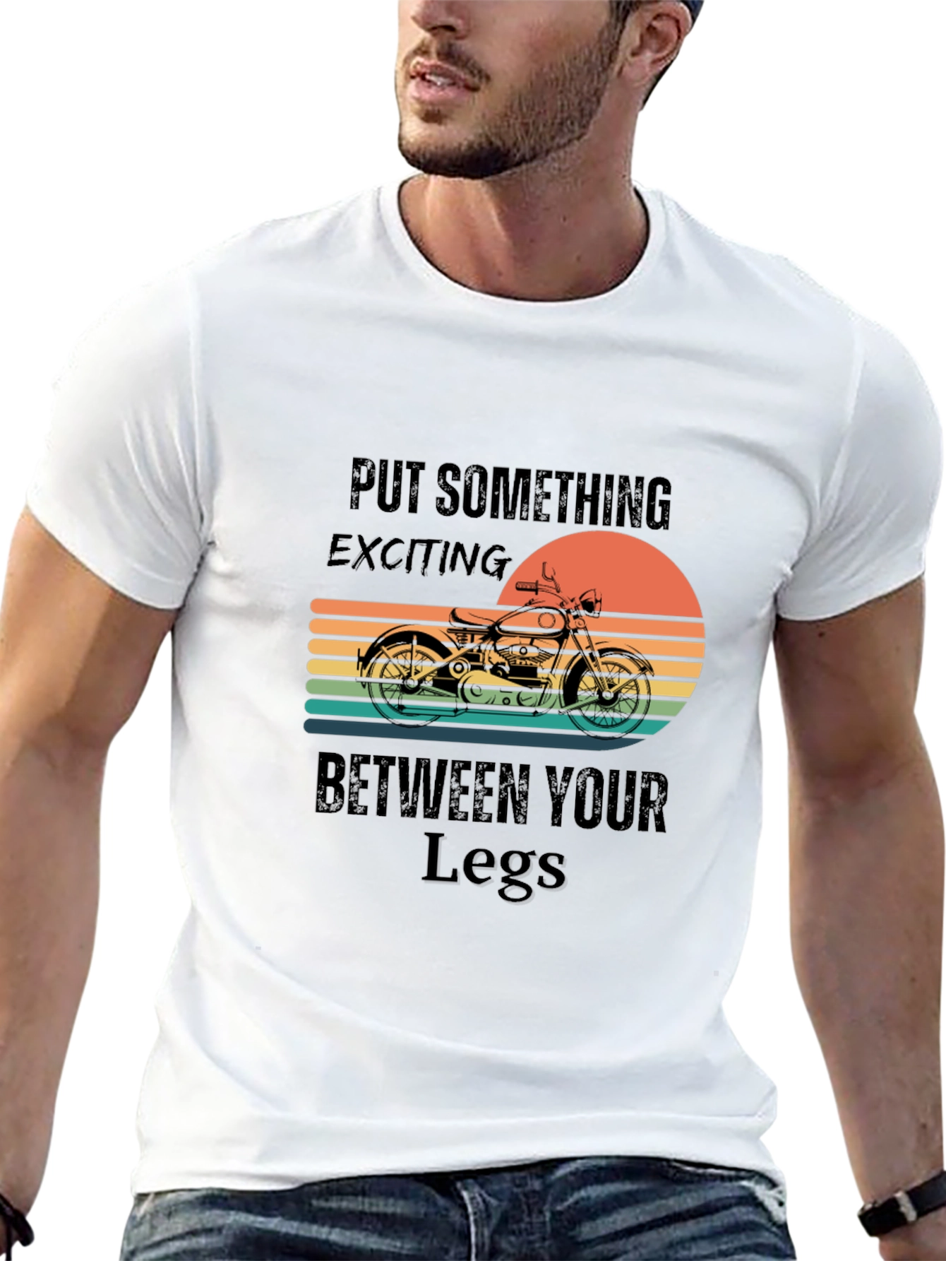Exciting Motorcycle Graphic Tee - Black