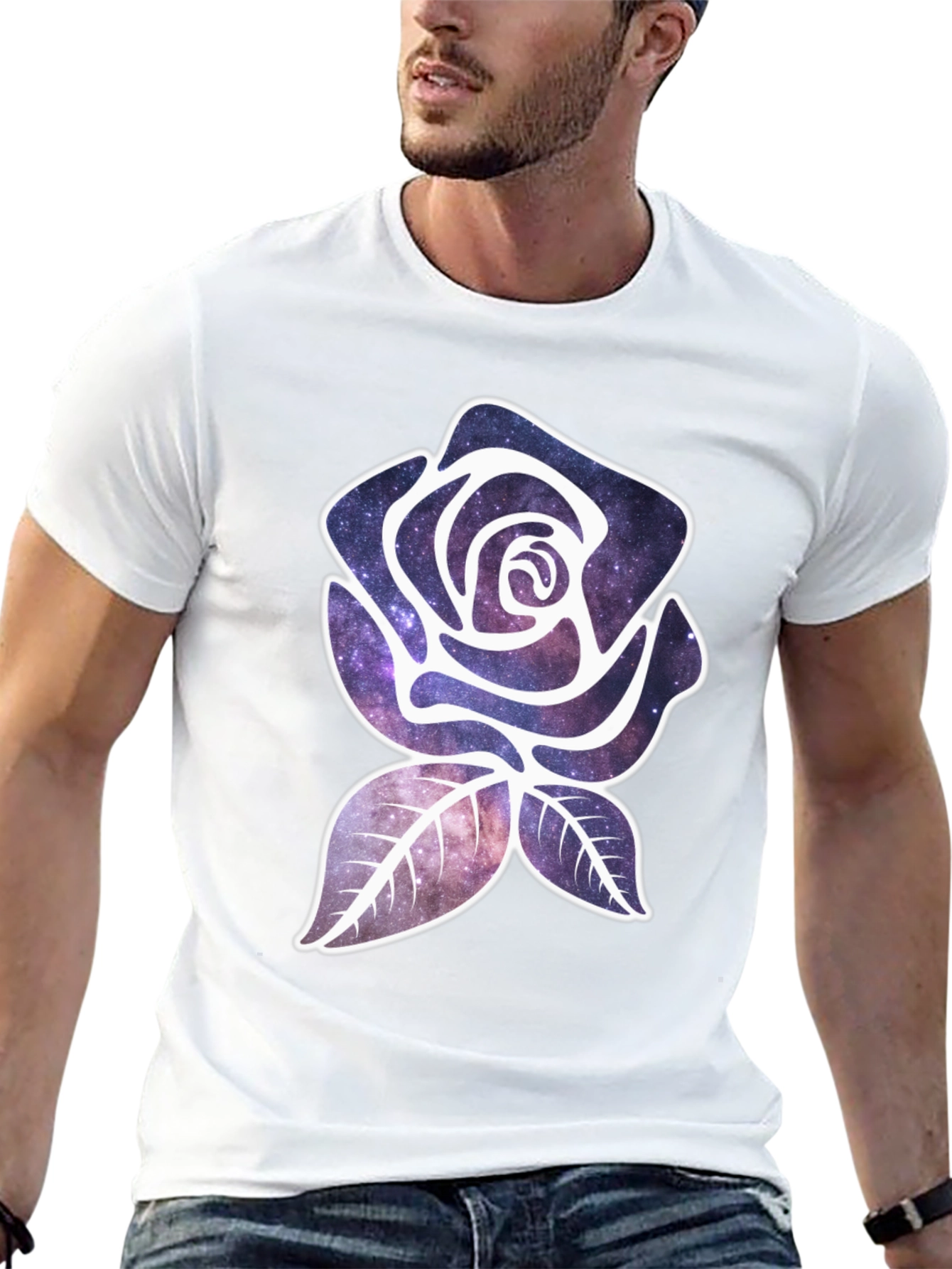 Galaxy Rose Graphic Tee - Unique Design