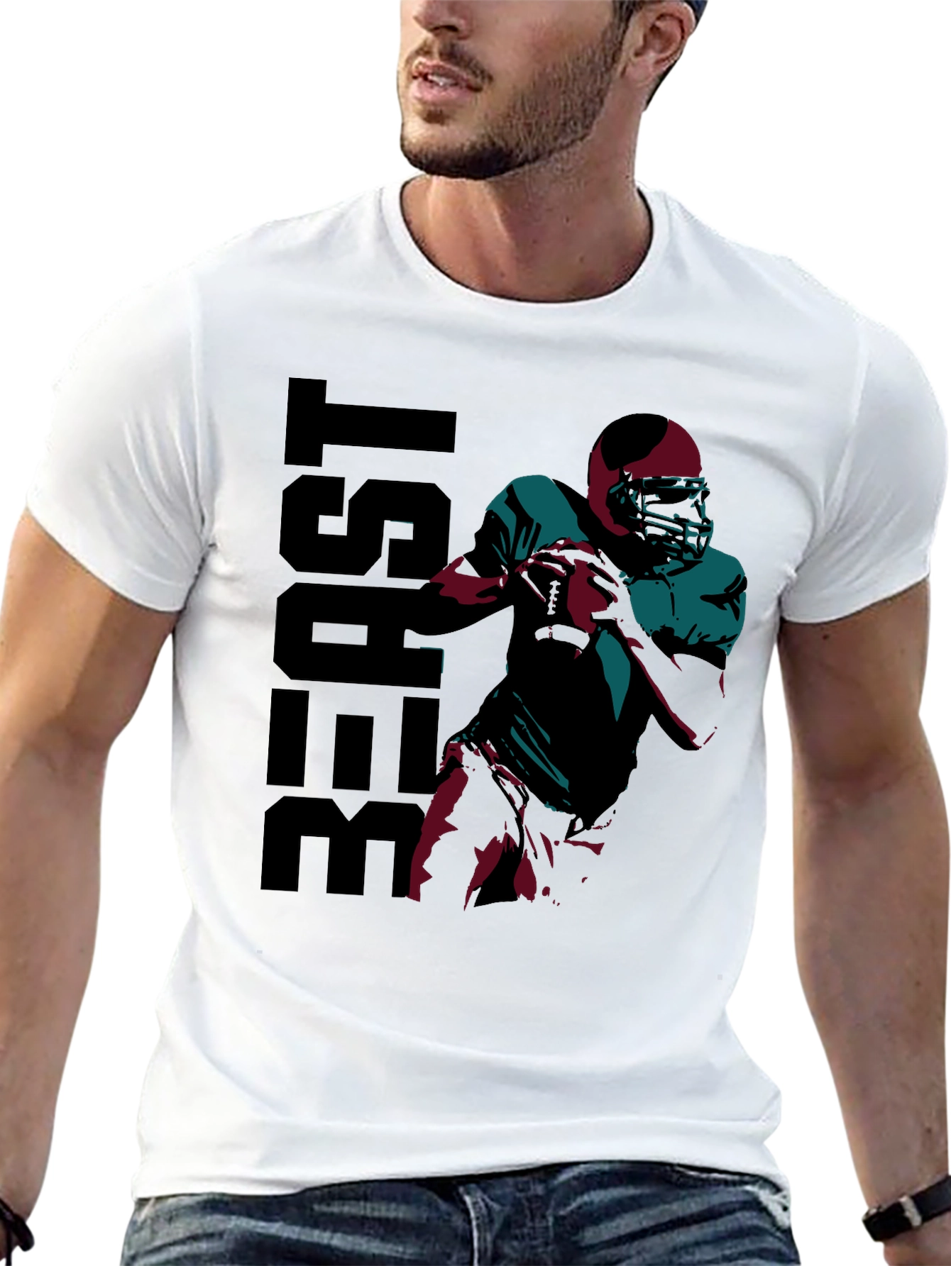Beast Football Player Graphic T-Shirt
