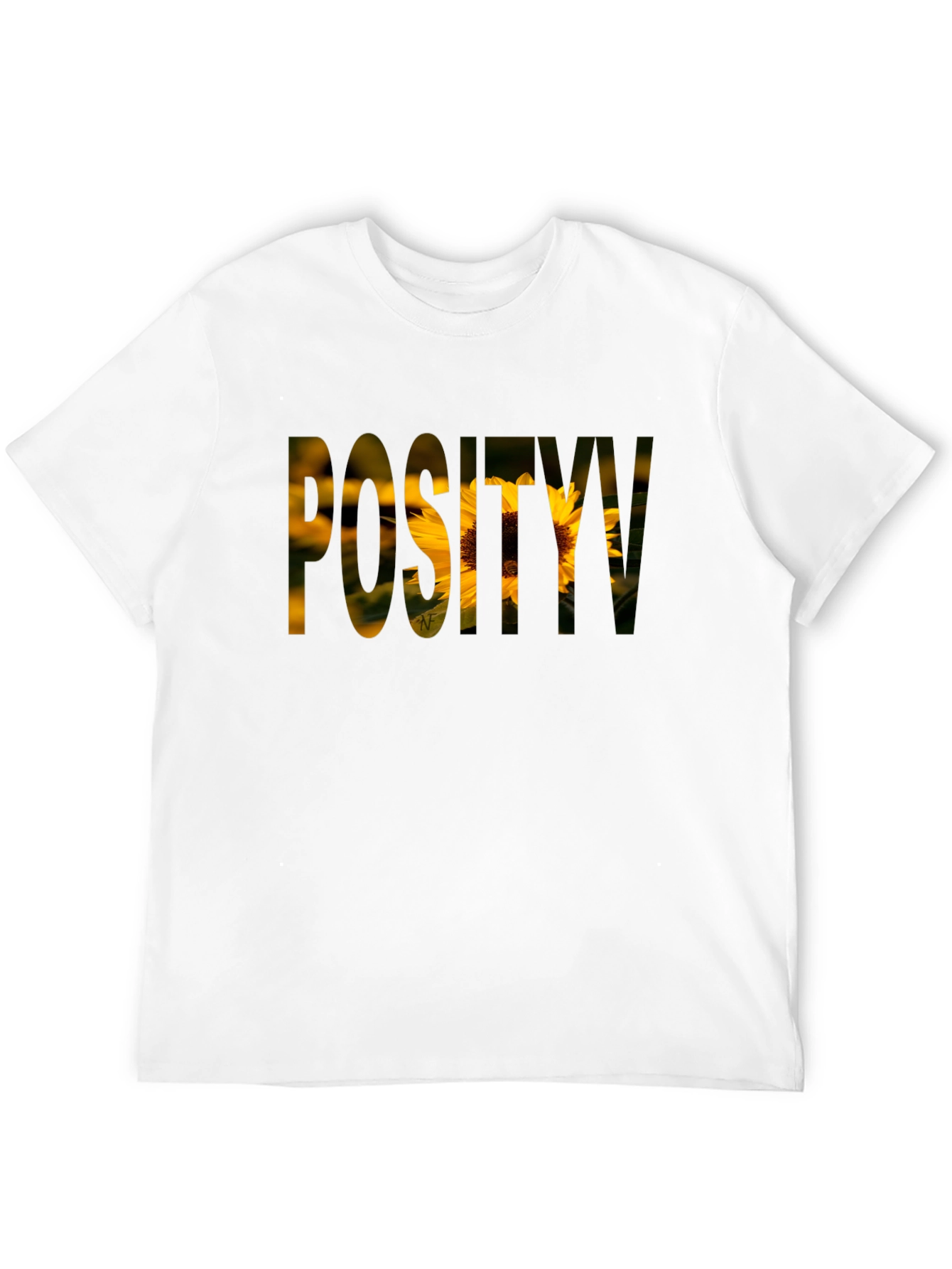 Positivity Sunflower Graphic Black T-Shirt
