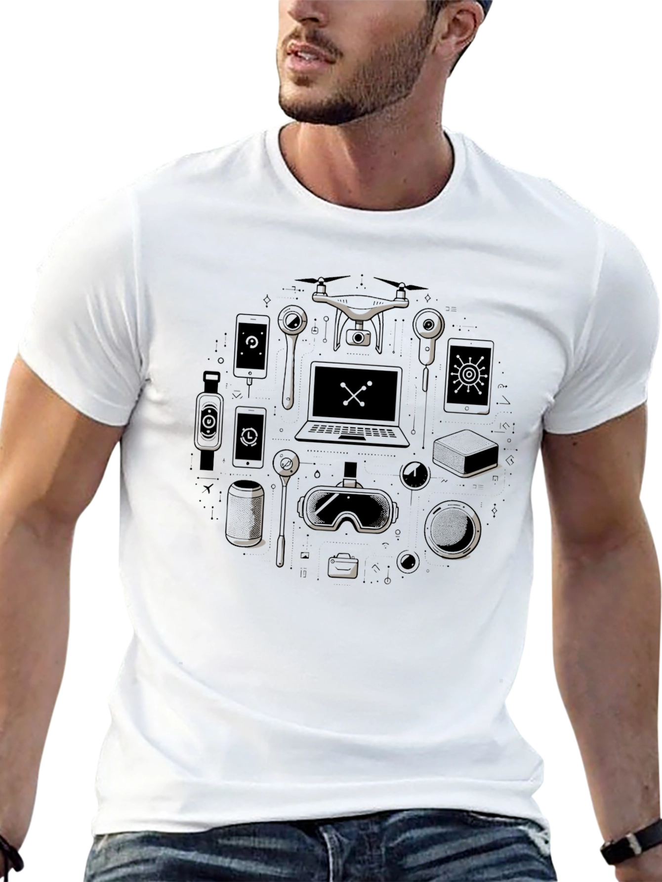 Tech Gadget T-Shirt - Modern Lifestyle Design