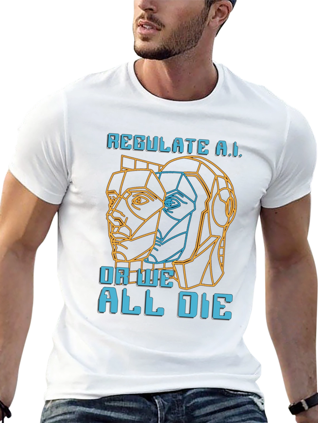 Regulate AI Graphic Tee - Black Crew Neck
