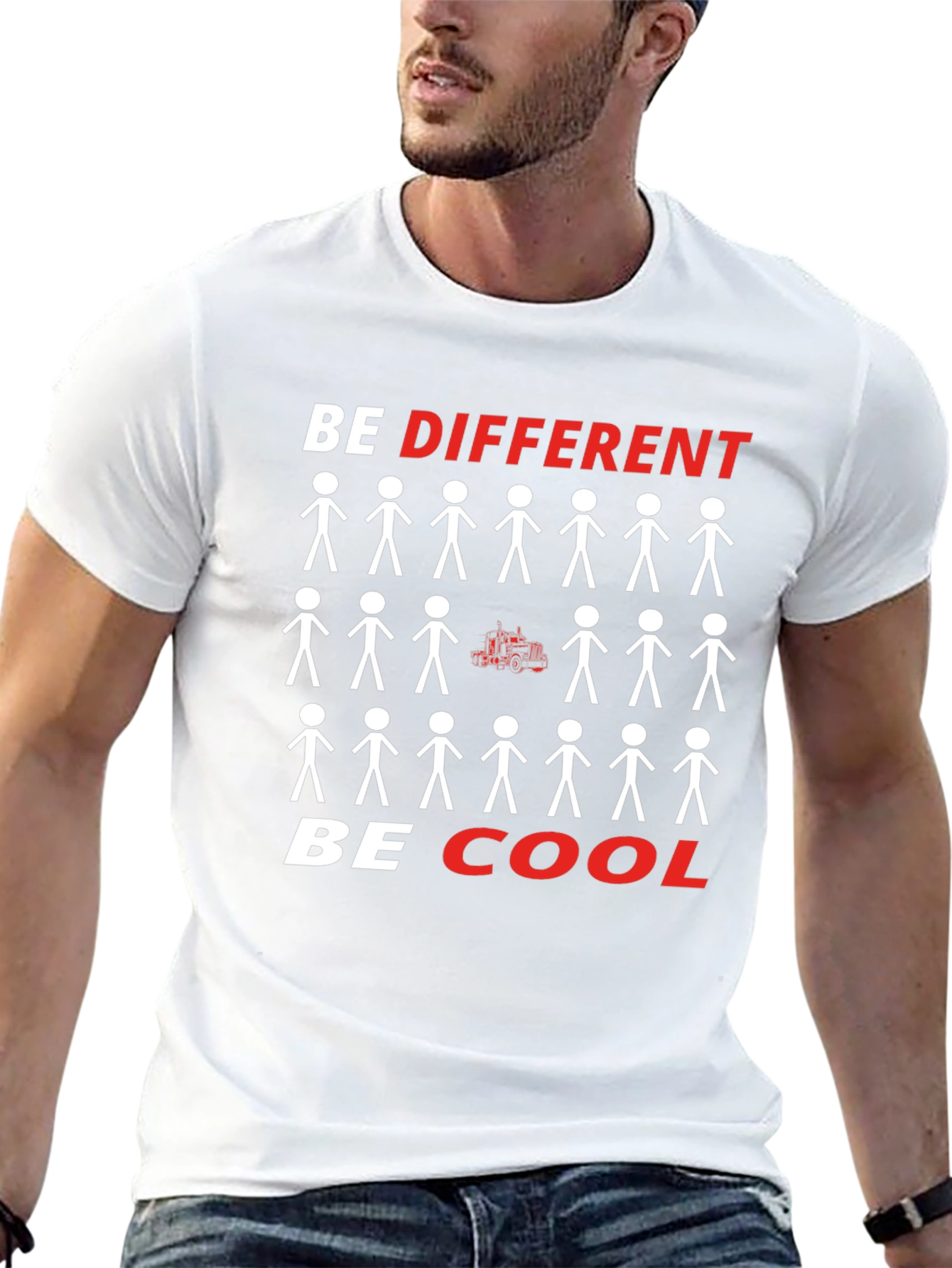 Be Different Be Cool Graphic Tee - Black