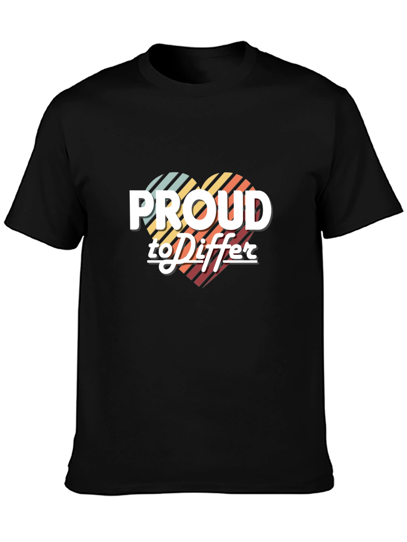 Proud To Differ Heart T-Shirt - Black
