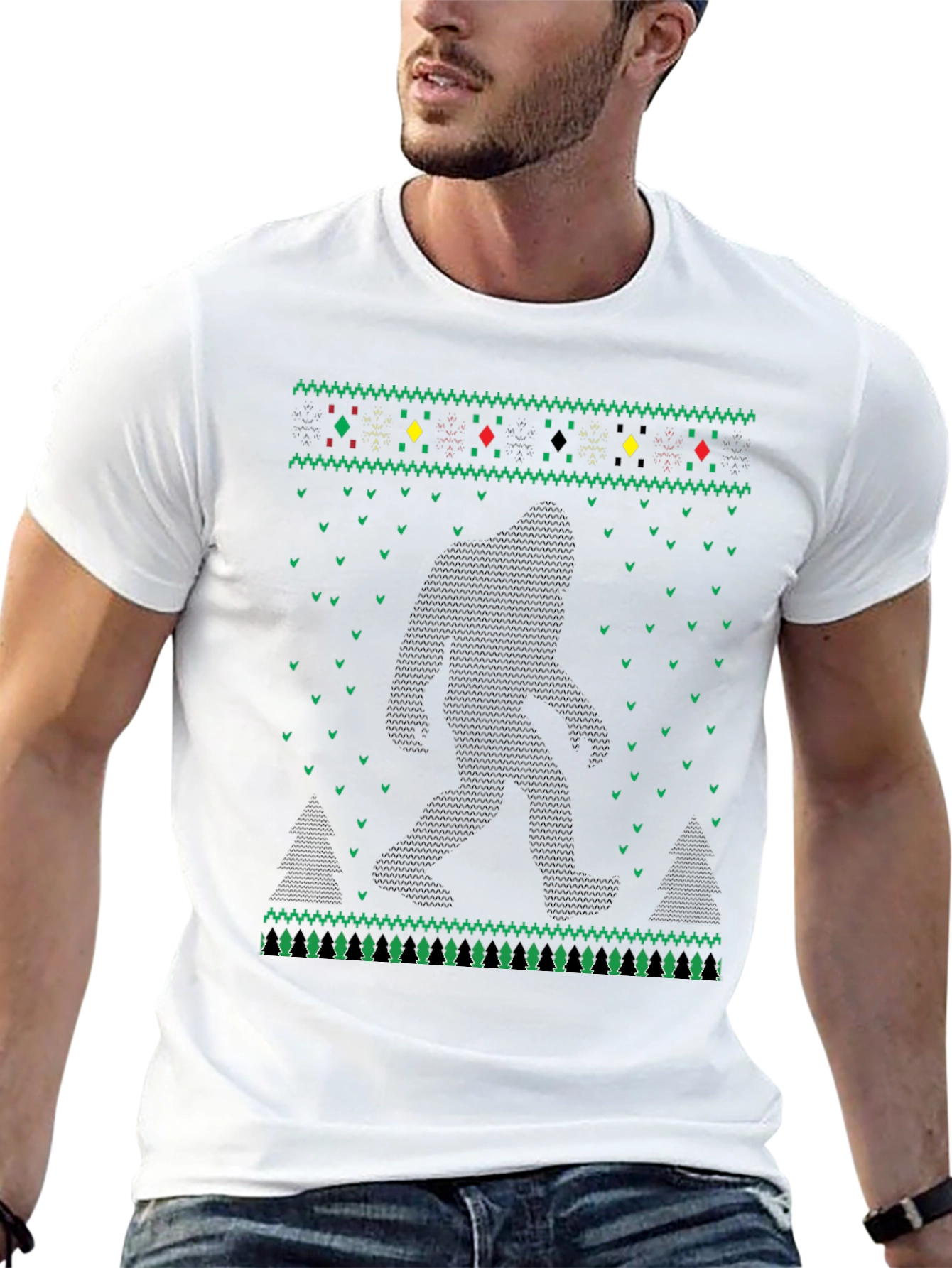 Bigfoot Ugly Christmas Sweater T-Shirt