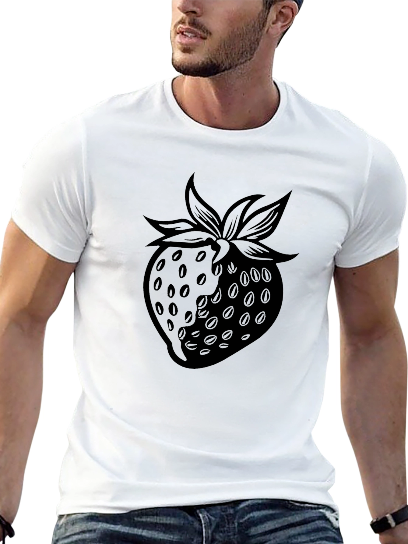 Black Strawberry Graphic T-Shirt