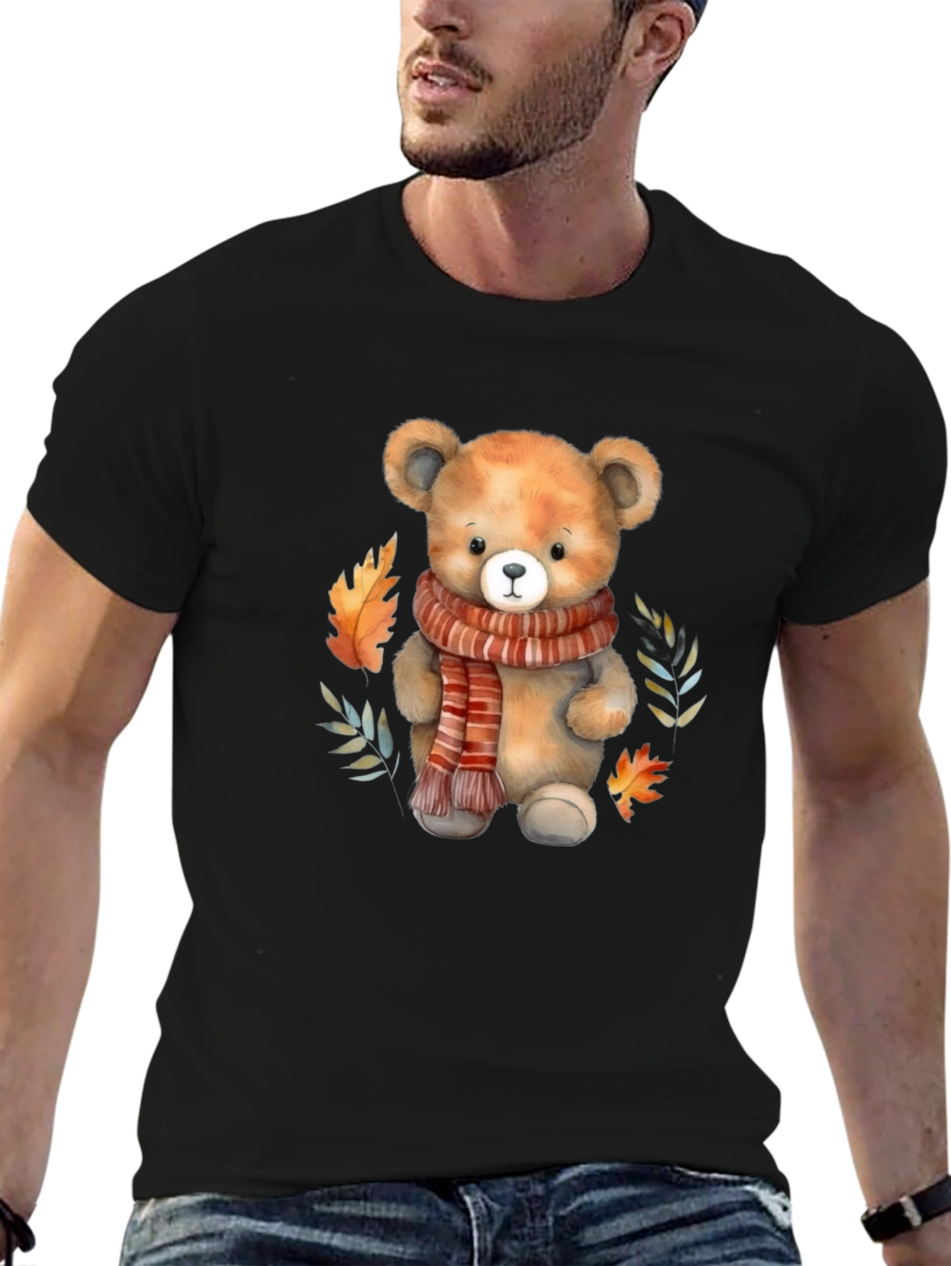 Teddy Bear Fall Leaves T-Shirt