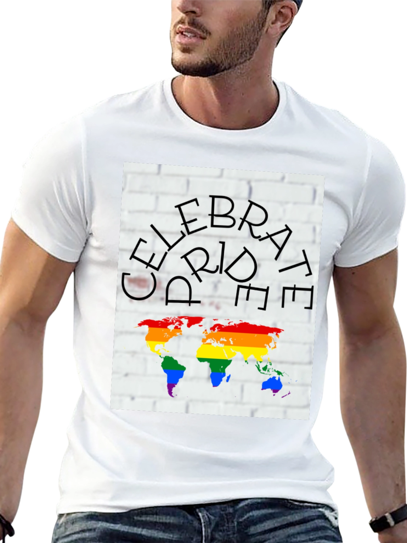 Celebrate Pride Rainbow World Map T-Shirt