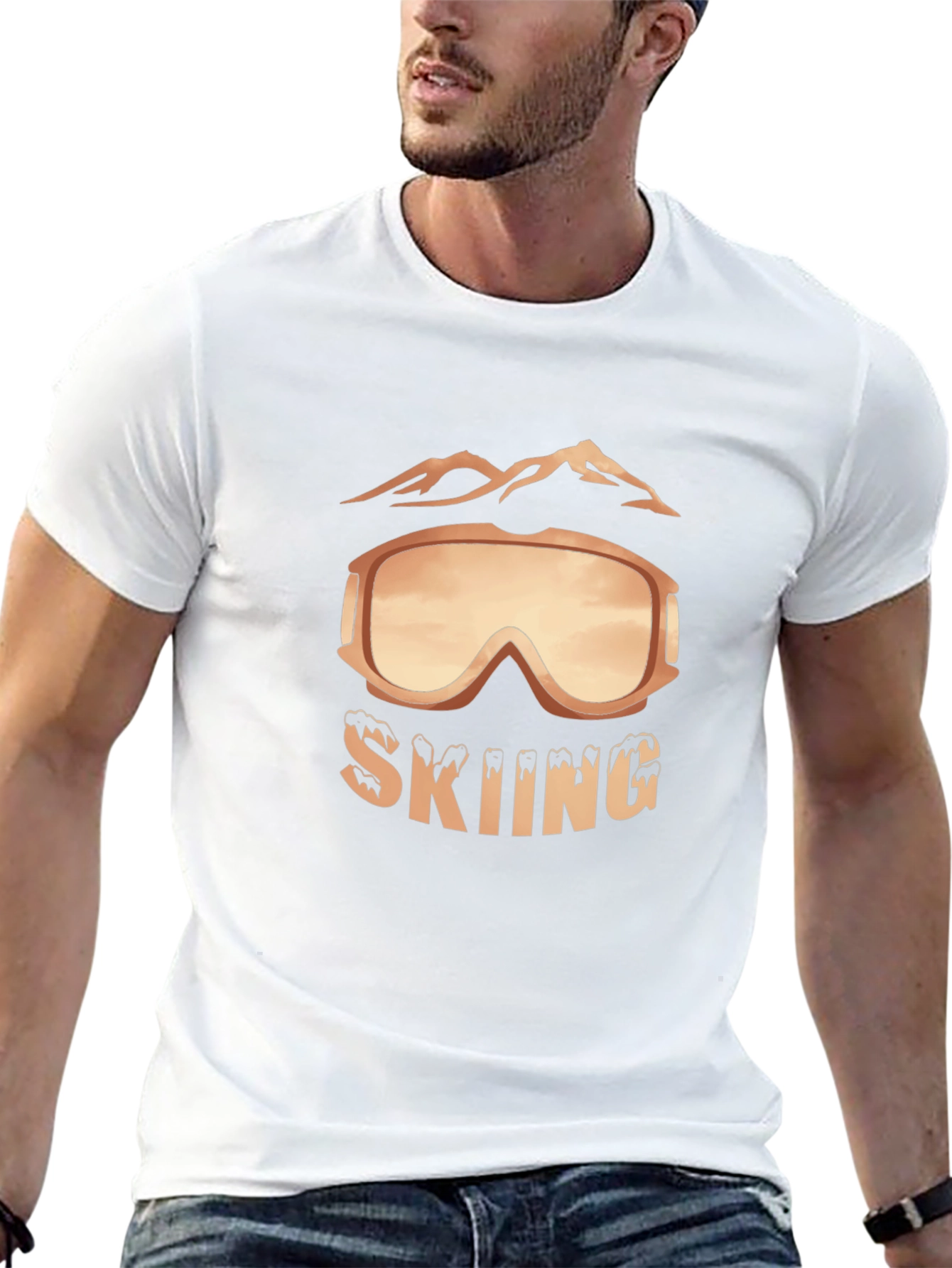 Skiing Graphic Tee - Mountain Goggles Design