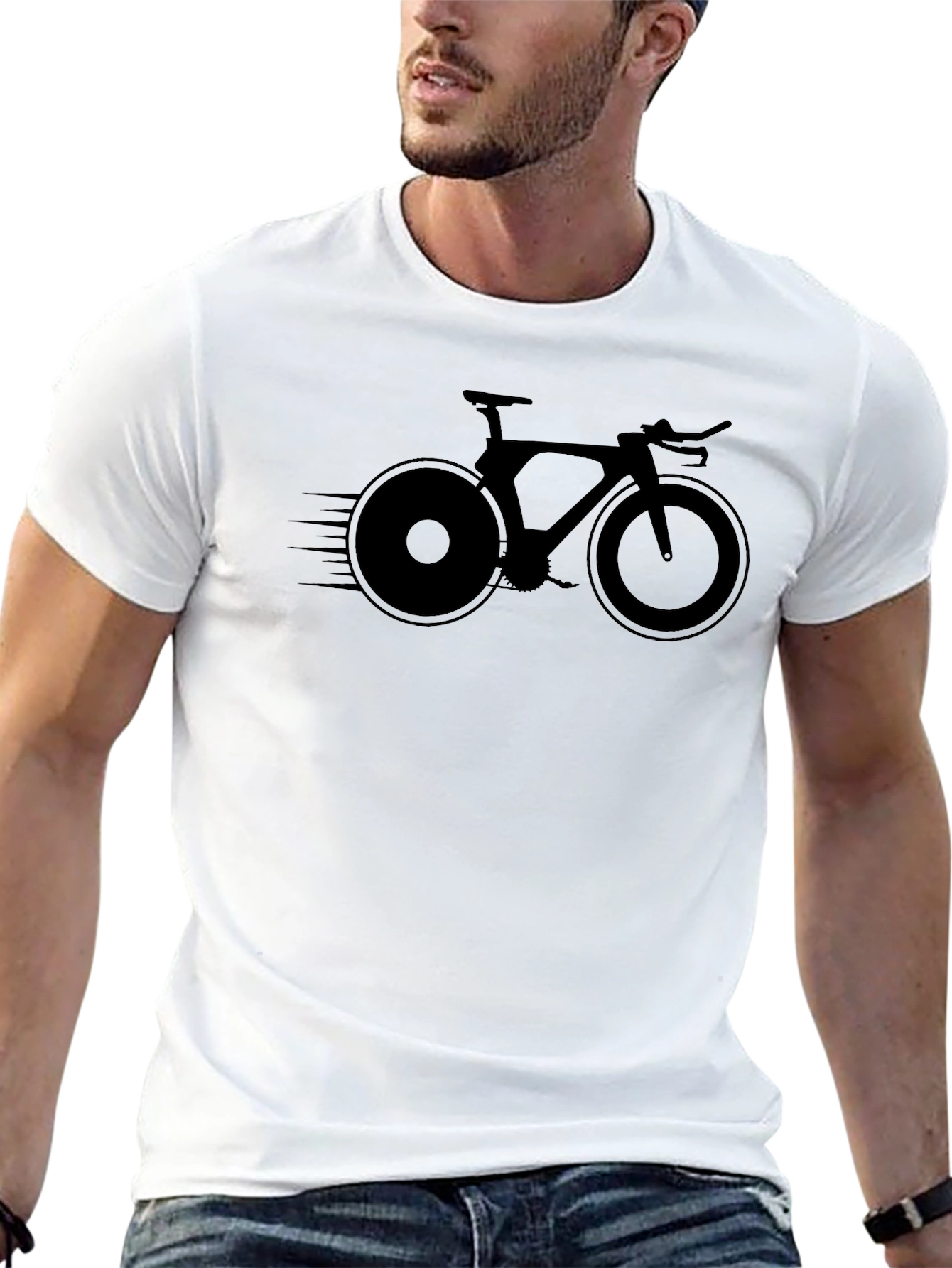 Speed Bike Graphic Tee - Black Cotton Blend