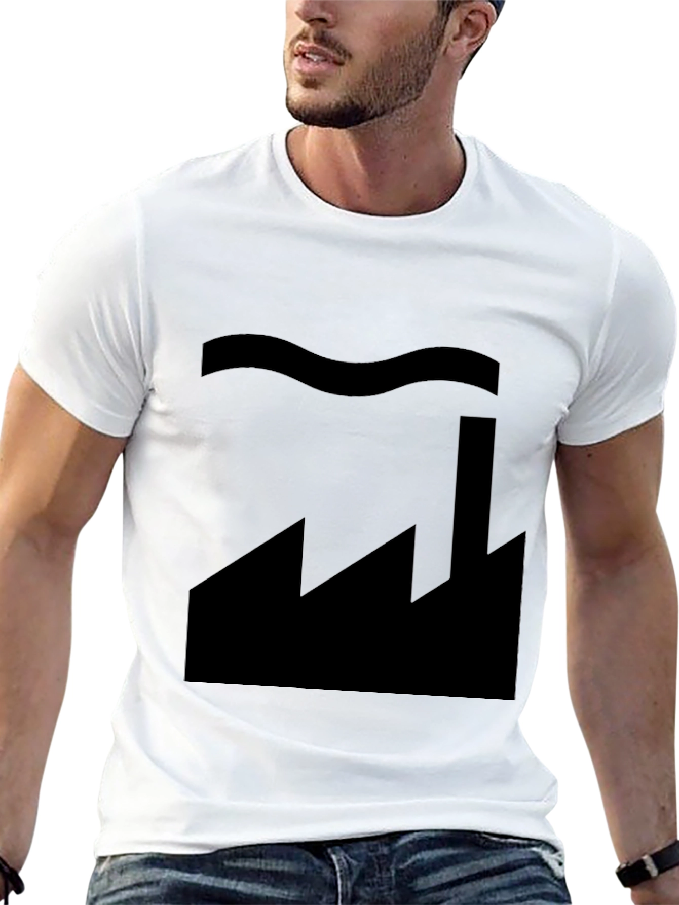 Factory Silhouette Graphic Tee - Soft Cotton Blend