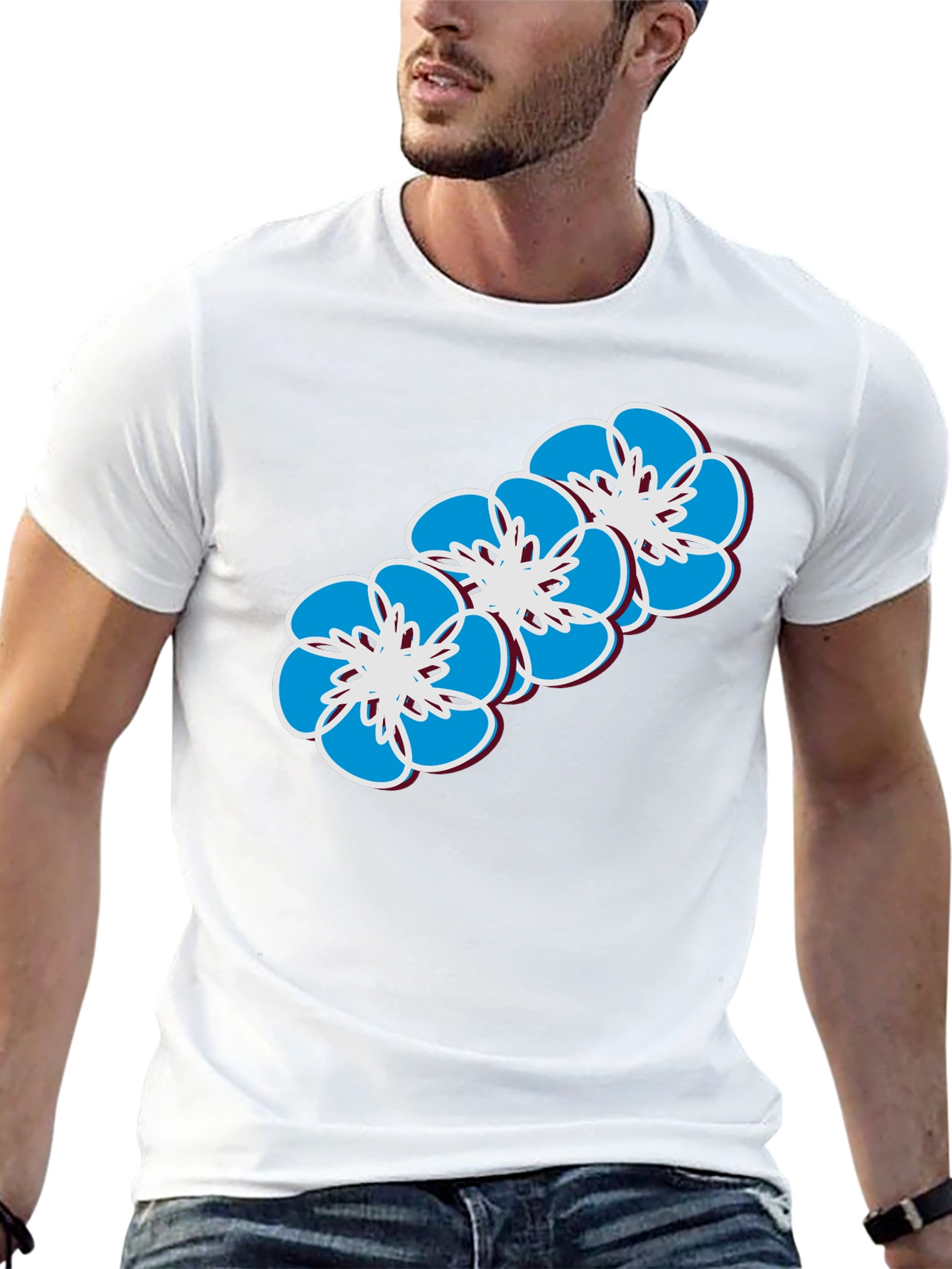 Floral Print T-Shirt - Casual Wear