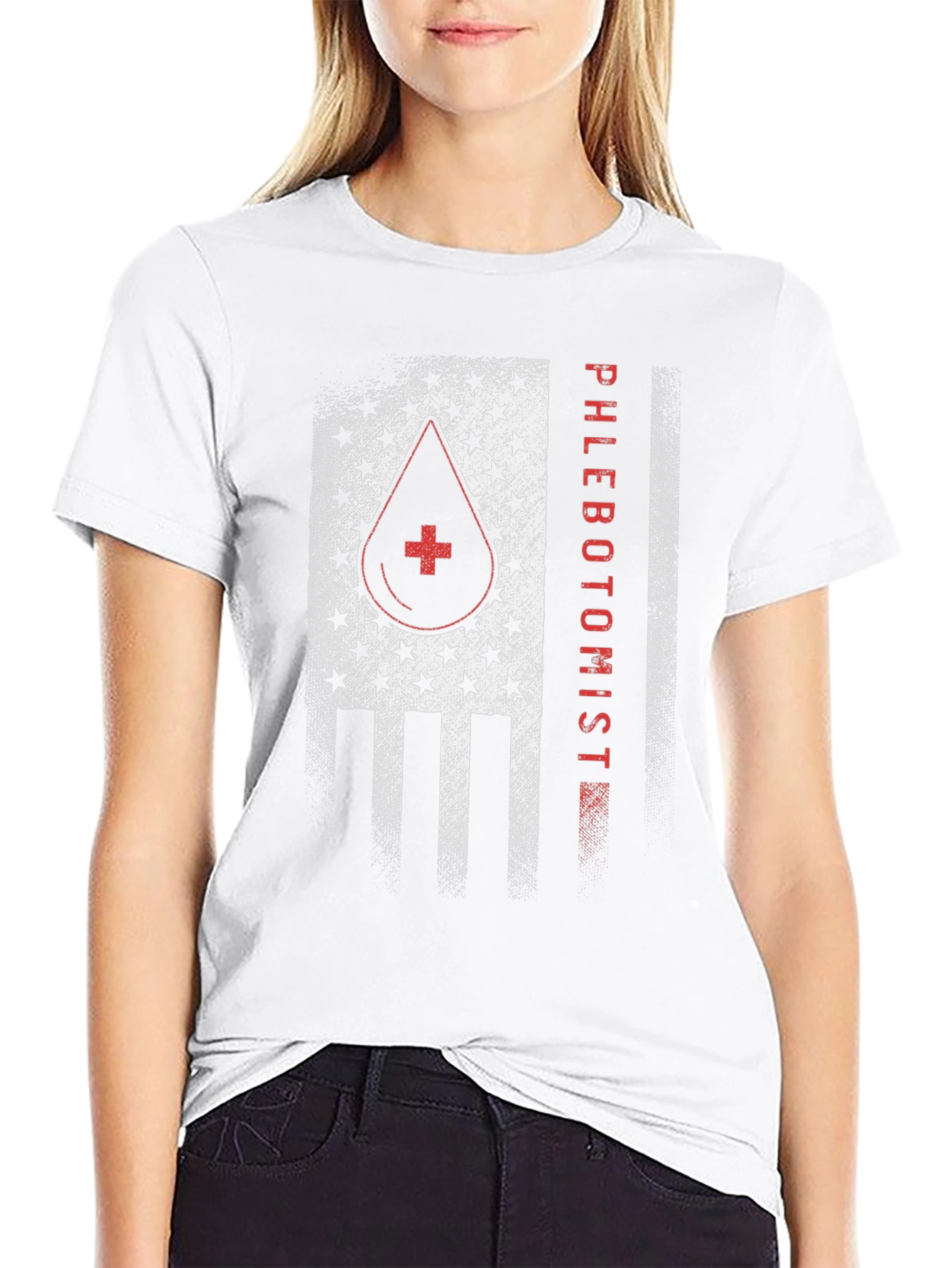 Phlebotomist American Flag T-Shirt