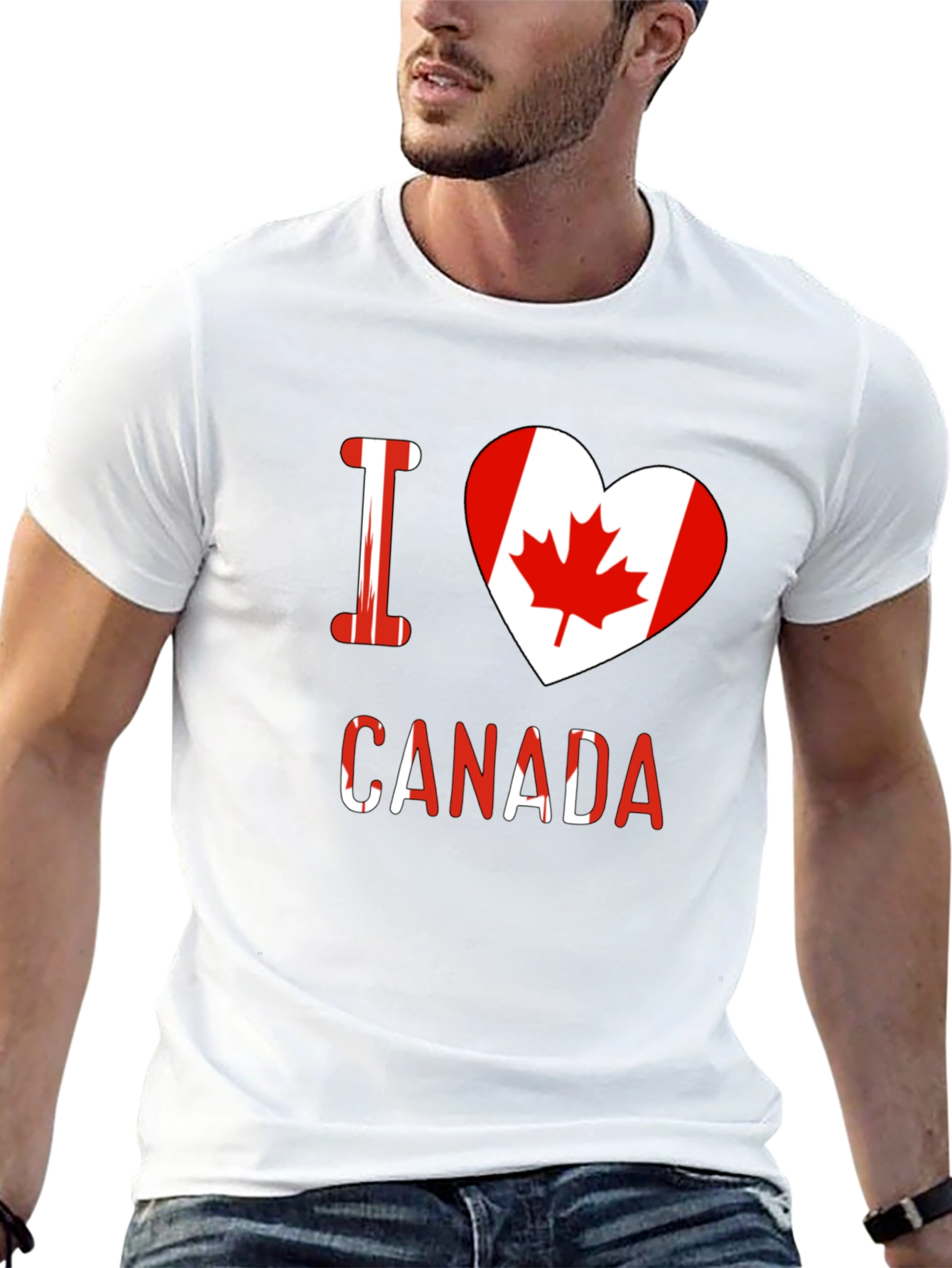 I Heart Canada T-Shirt - Black Crew Neck
