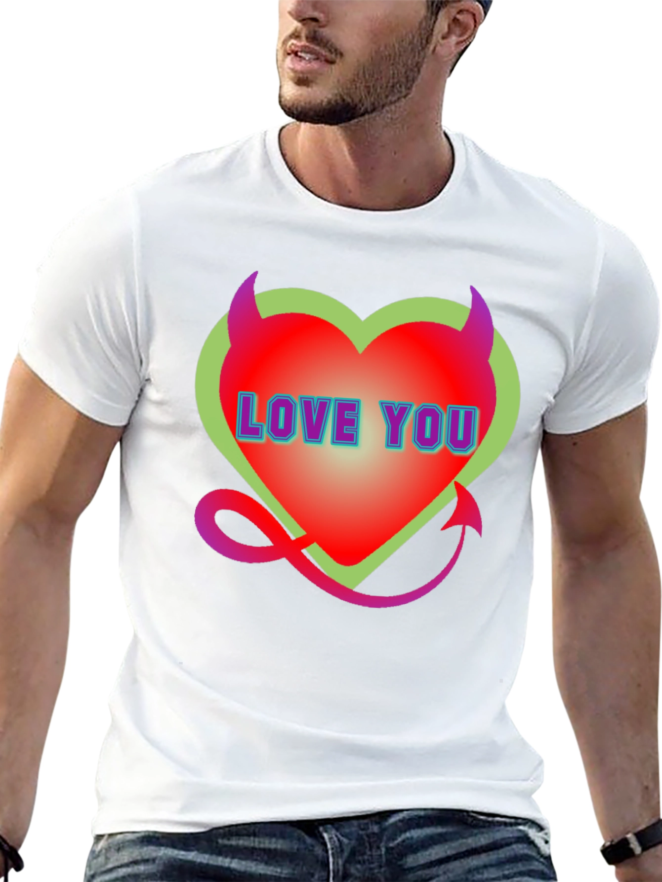 Devil Heart Love You Black T-Shirt