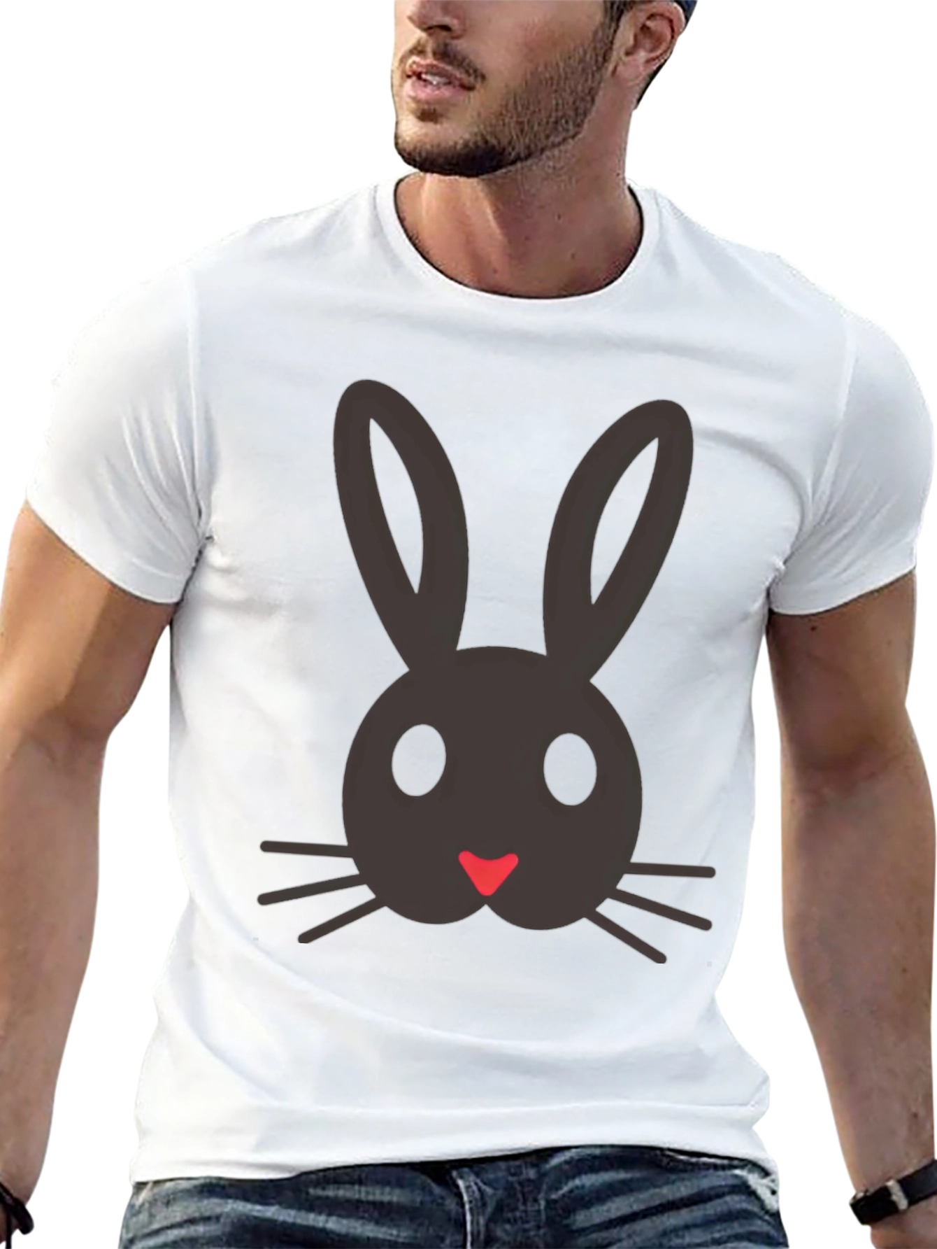Bunny Face Graphic Tee - Cute Easter Shirt
