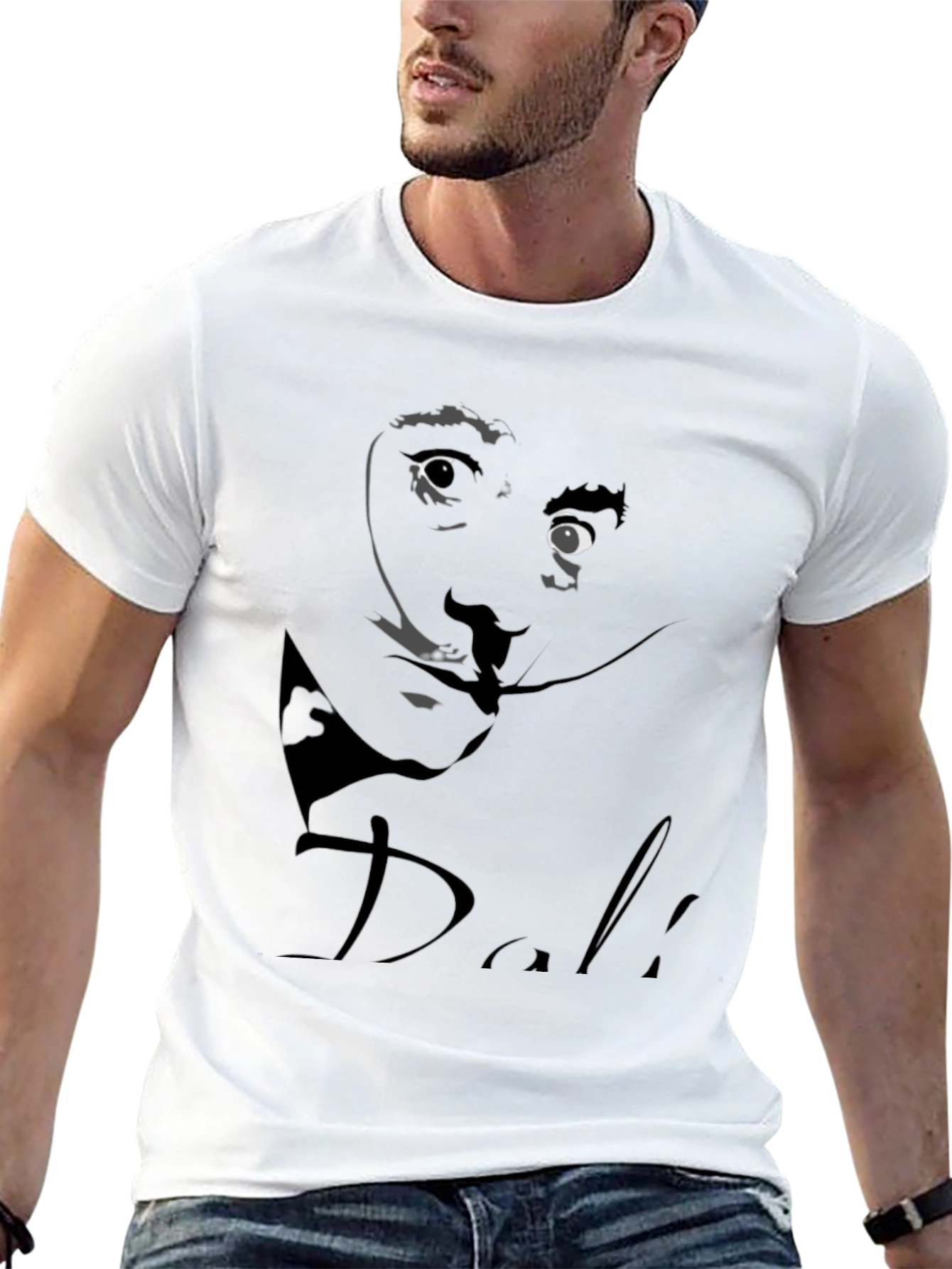 Salvador Dali Graphic Print Black T-Shirt