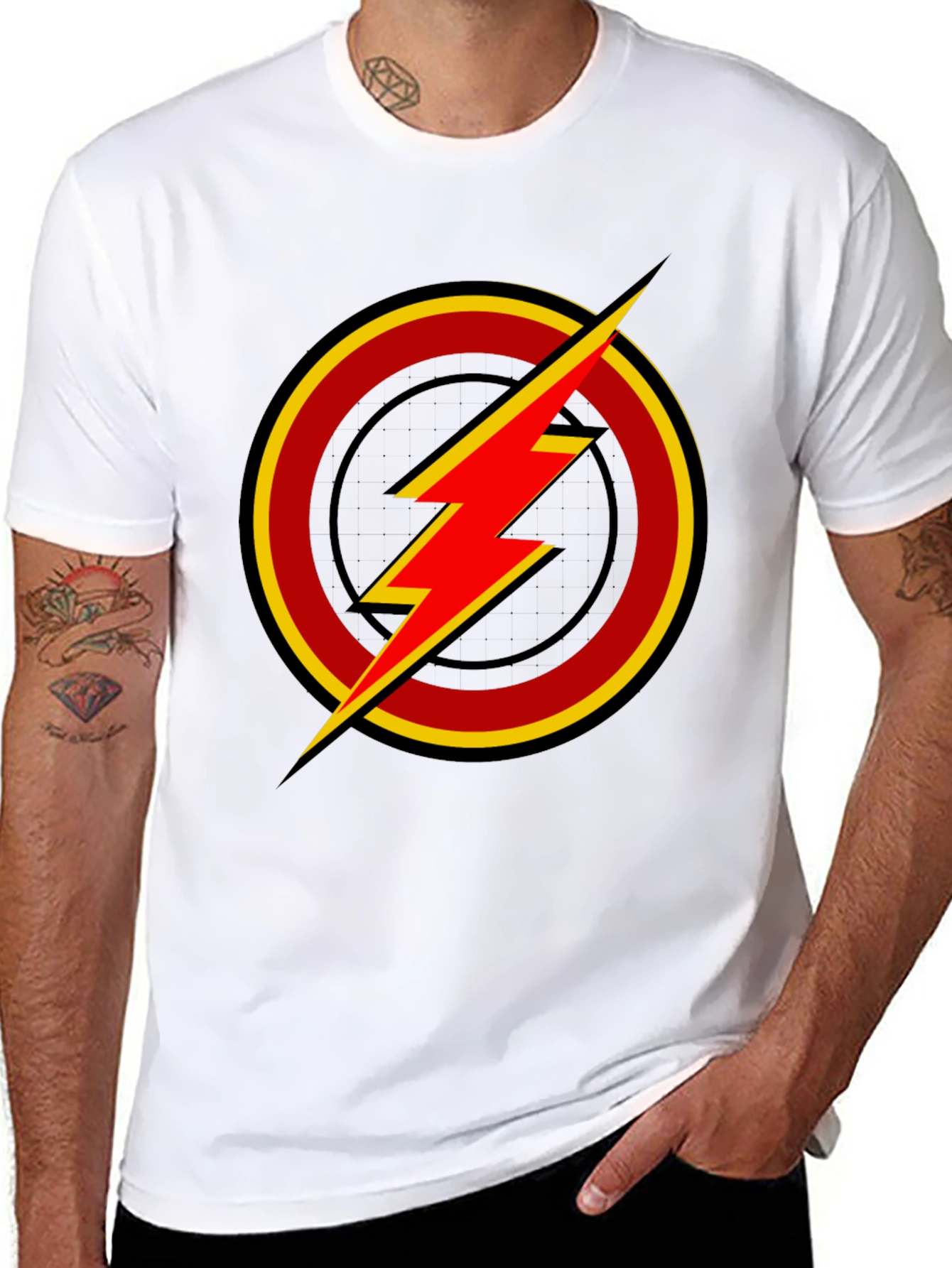 Flash Logo T-Shirt - Red and Yellow Emblem