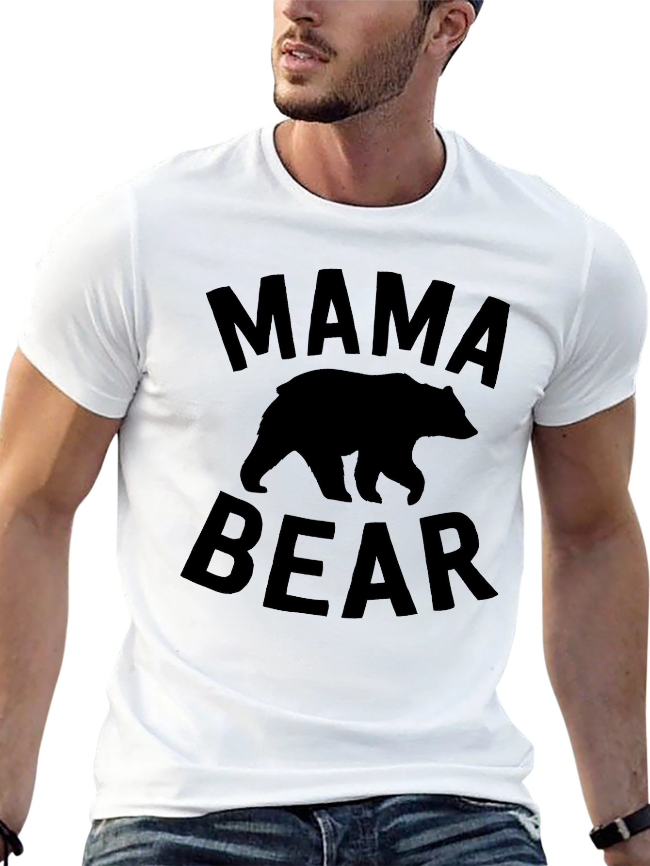 Mama Bear Graphic T-Shirt - Black Crew Neck Tee