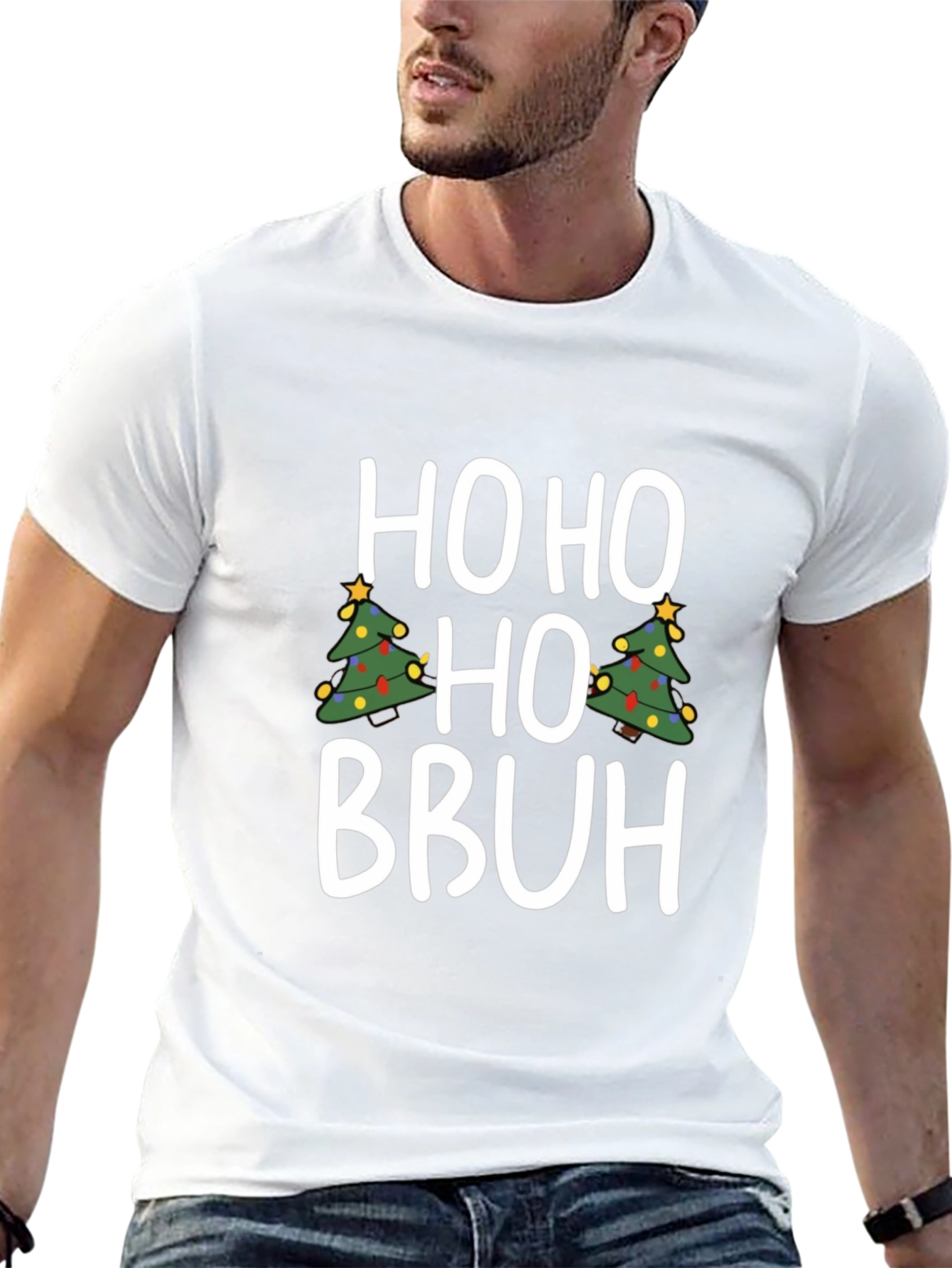 Ho Ho Ho Bruh Christmas Tree Graphic Tee