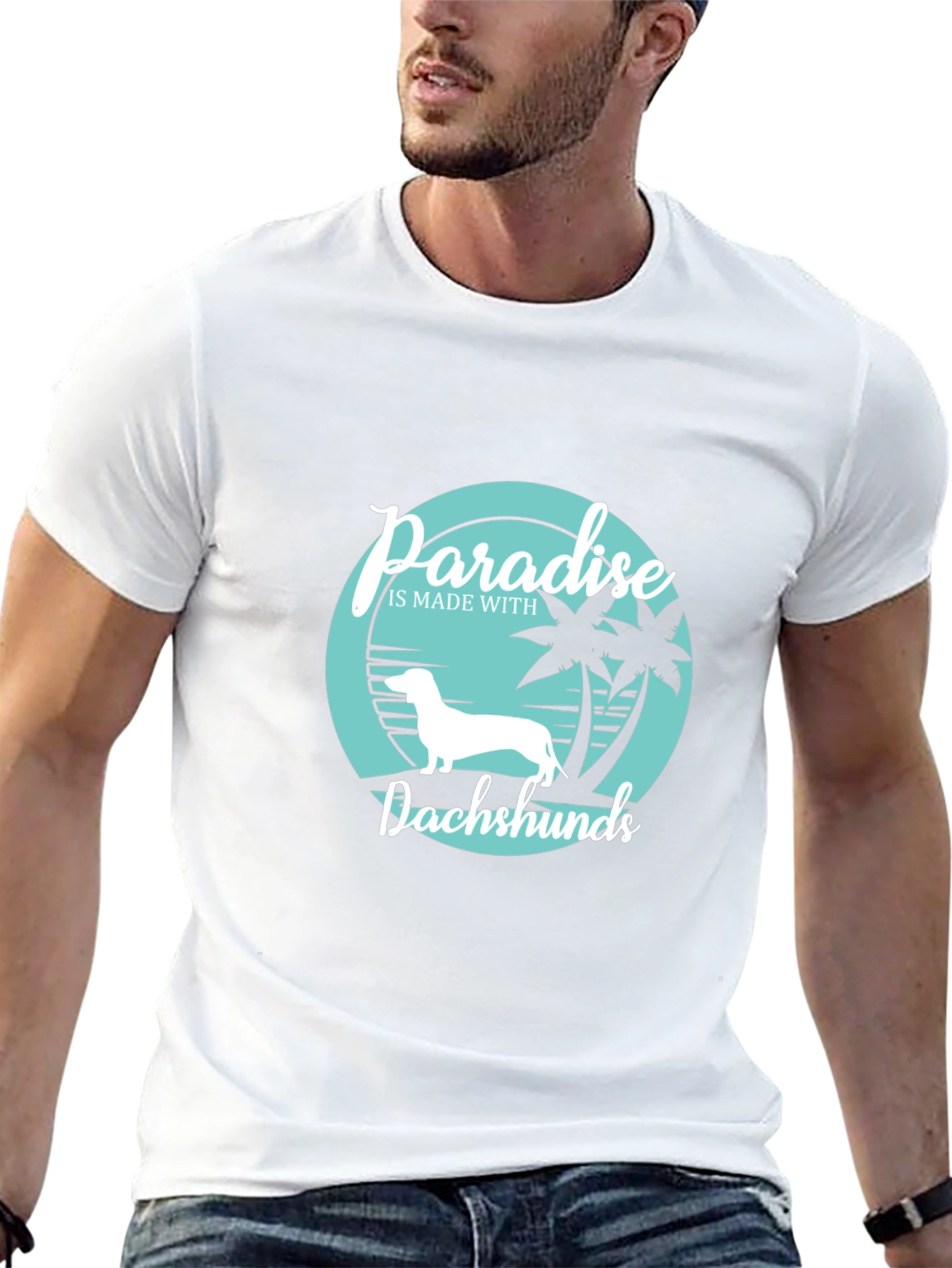 Paradise Dachshunds Graphic T-Shirt Black