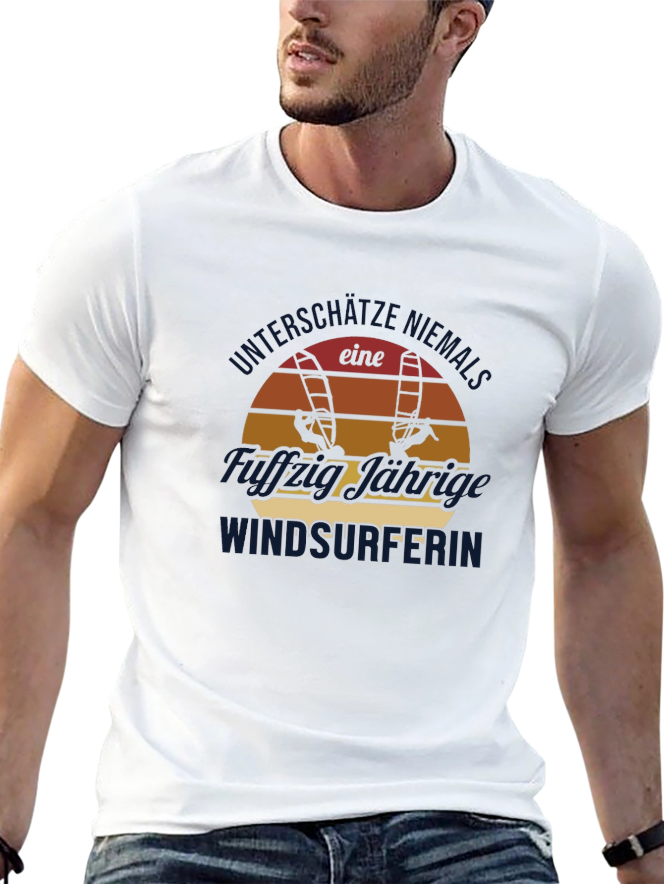 Windsurfer Sunset Graphic Tee - Black Cotton