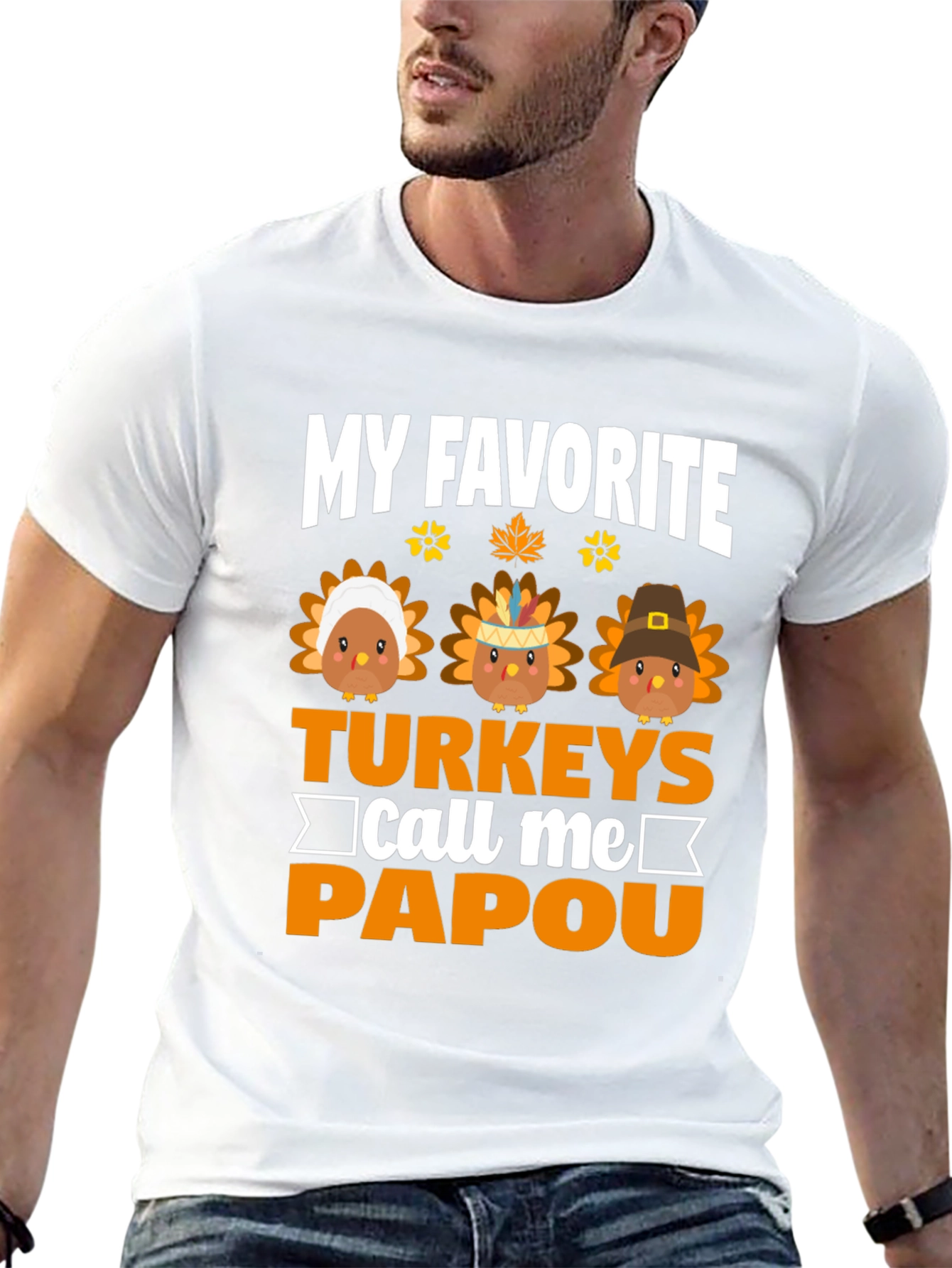 My Favorite Turkeys Call Me Papou T-Shirt