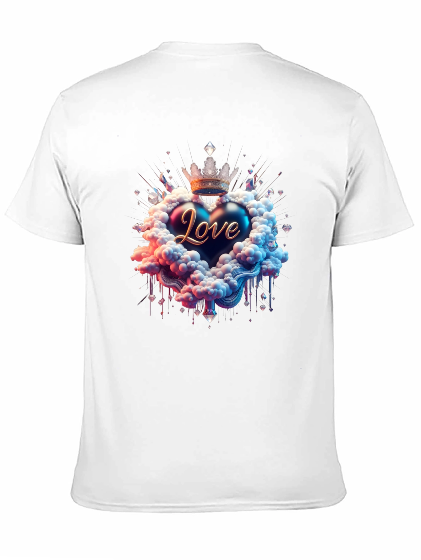 Love Heart Crown Graphic Tee - Black