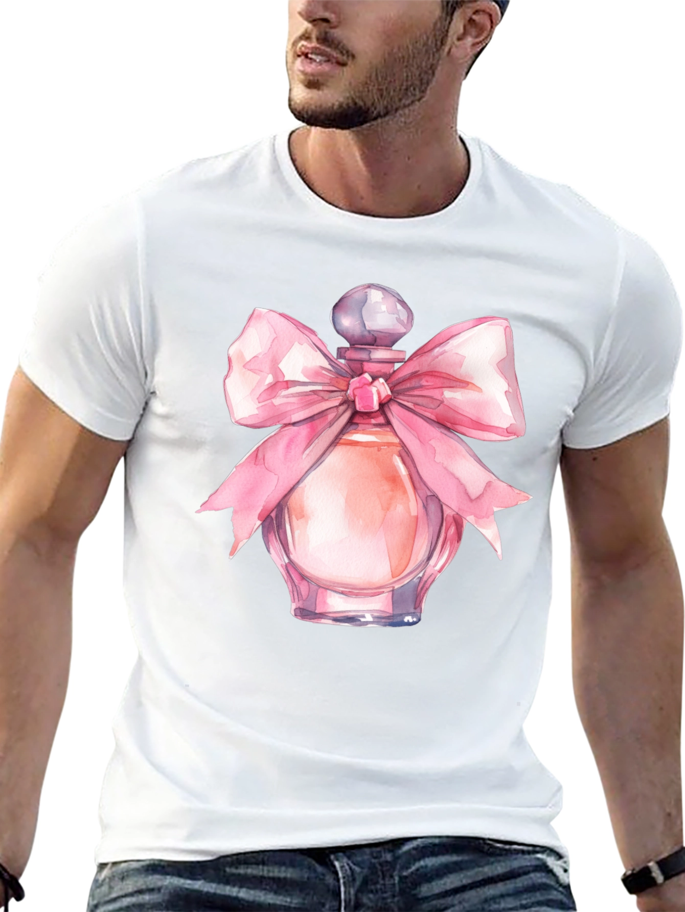 Perfume Bottle Graphic Tee - Black