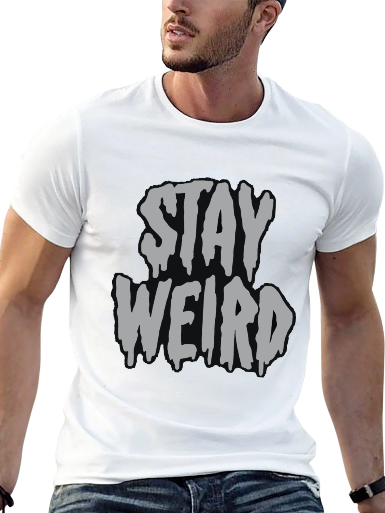 Stay Weird Graphic Tee - Mens Black T-Shirt