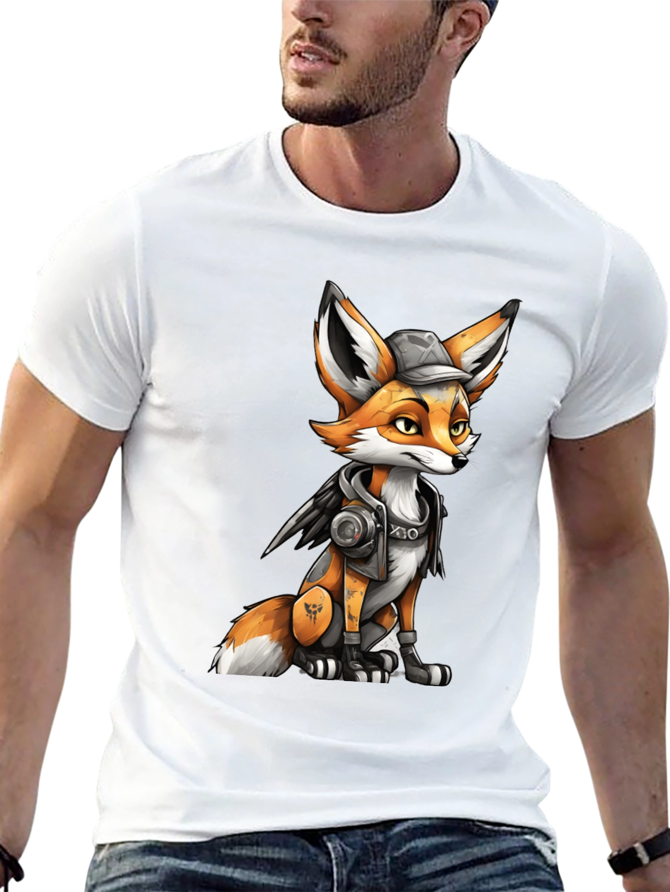 Fox Character Graphic Black T-Shirt