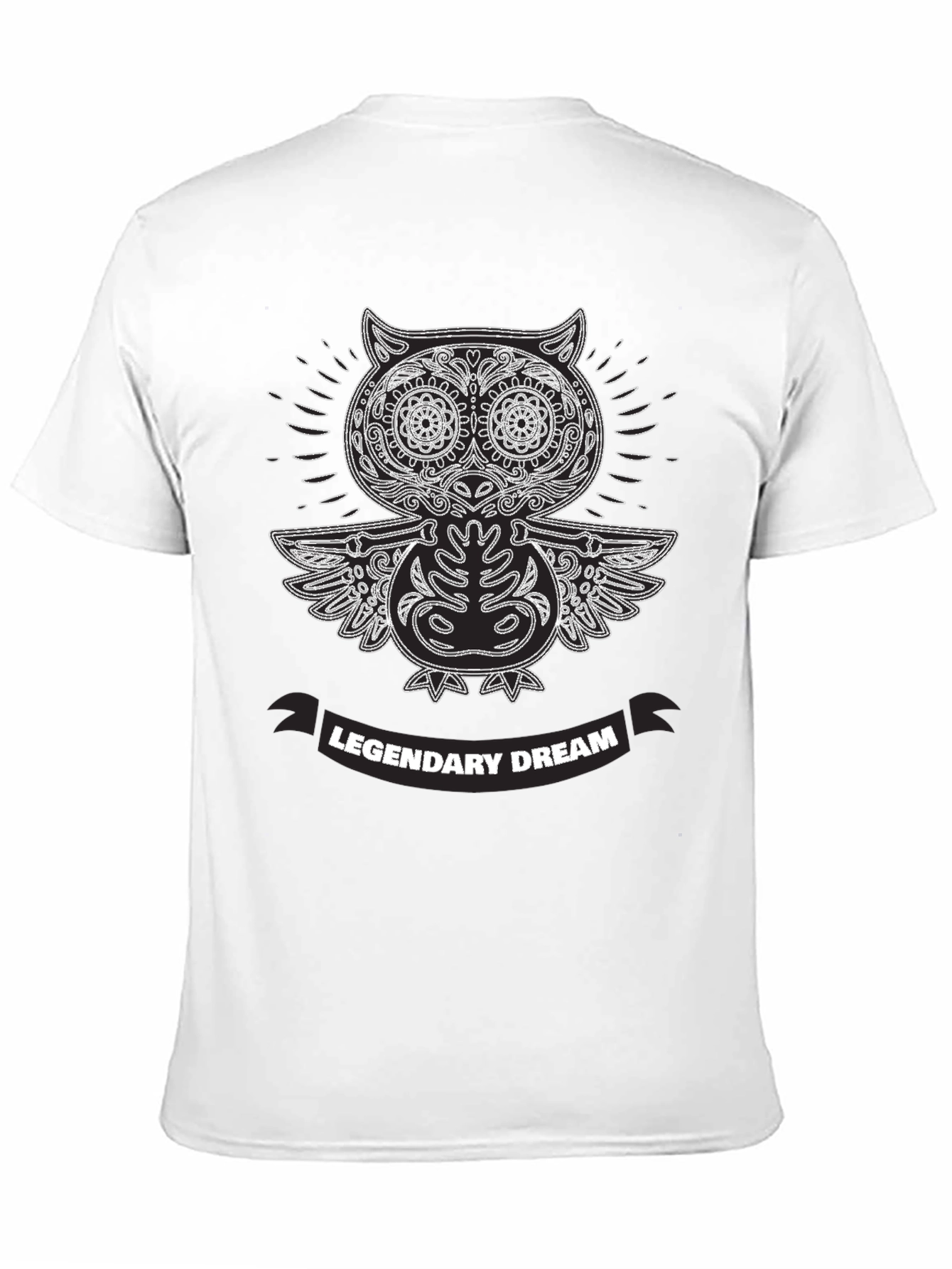 Legendary Dream Owl Graphic Black T-Shirt