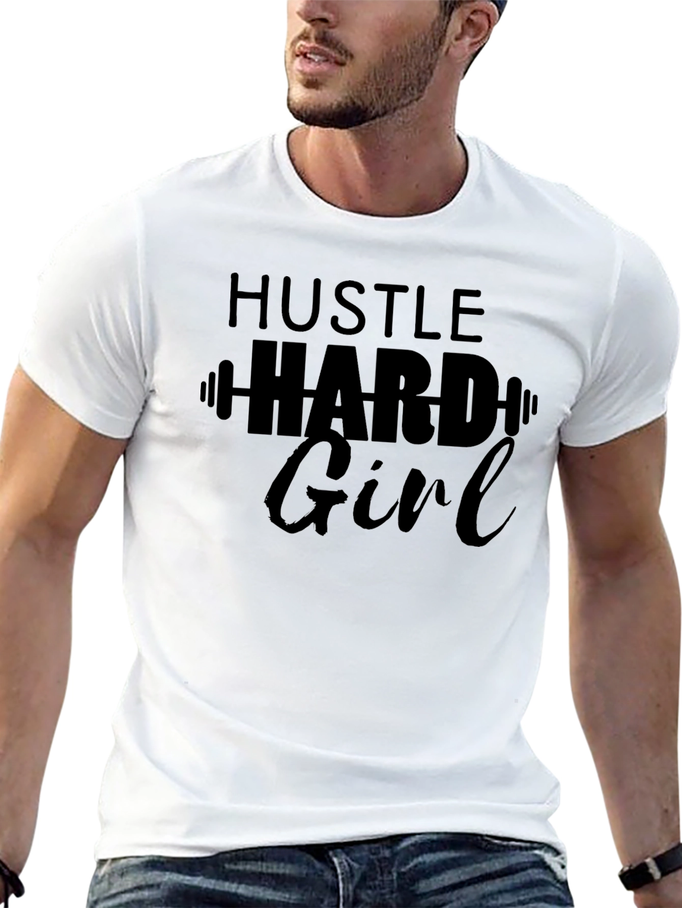 Hustle Hard Girl T-Shirt - Motivational Gym Tee