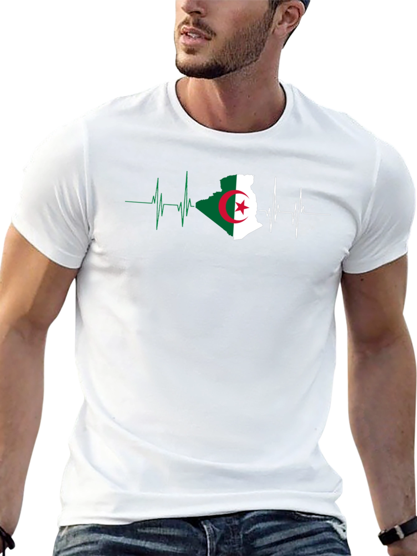 Algeria Flag Heartbeat T-Shirt