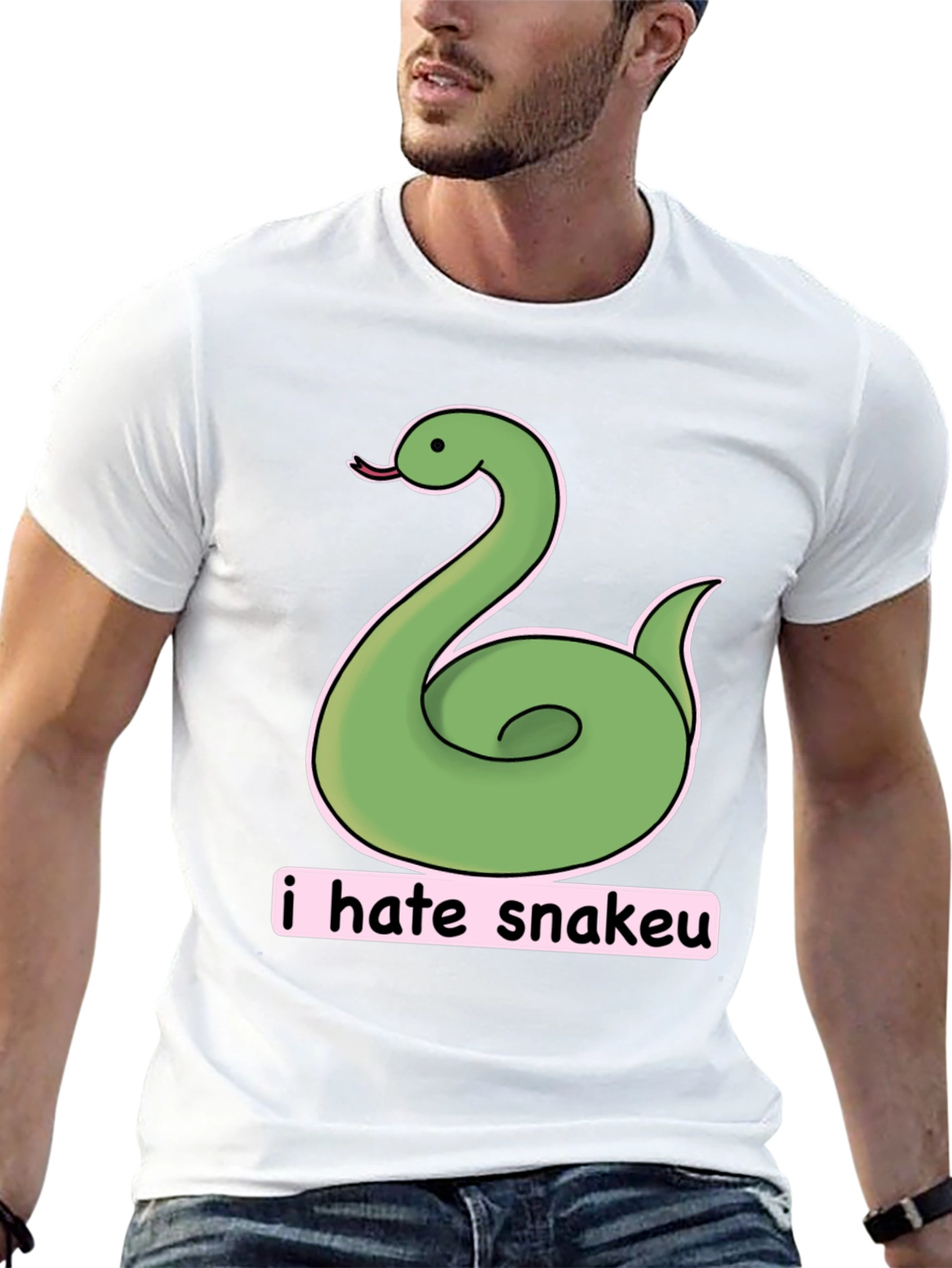 Funny I Hate Snakeu Cartoon T-Shirt