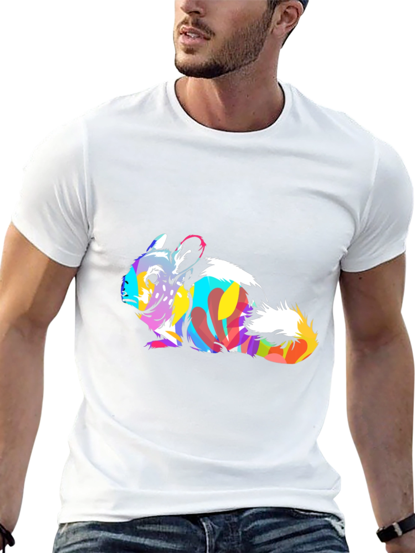 Vibrant Chinchilla Graphic Tee - Unique Animal Print