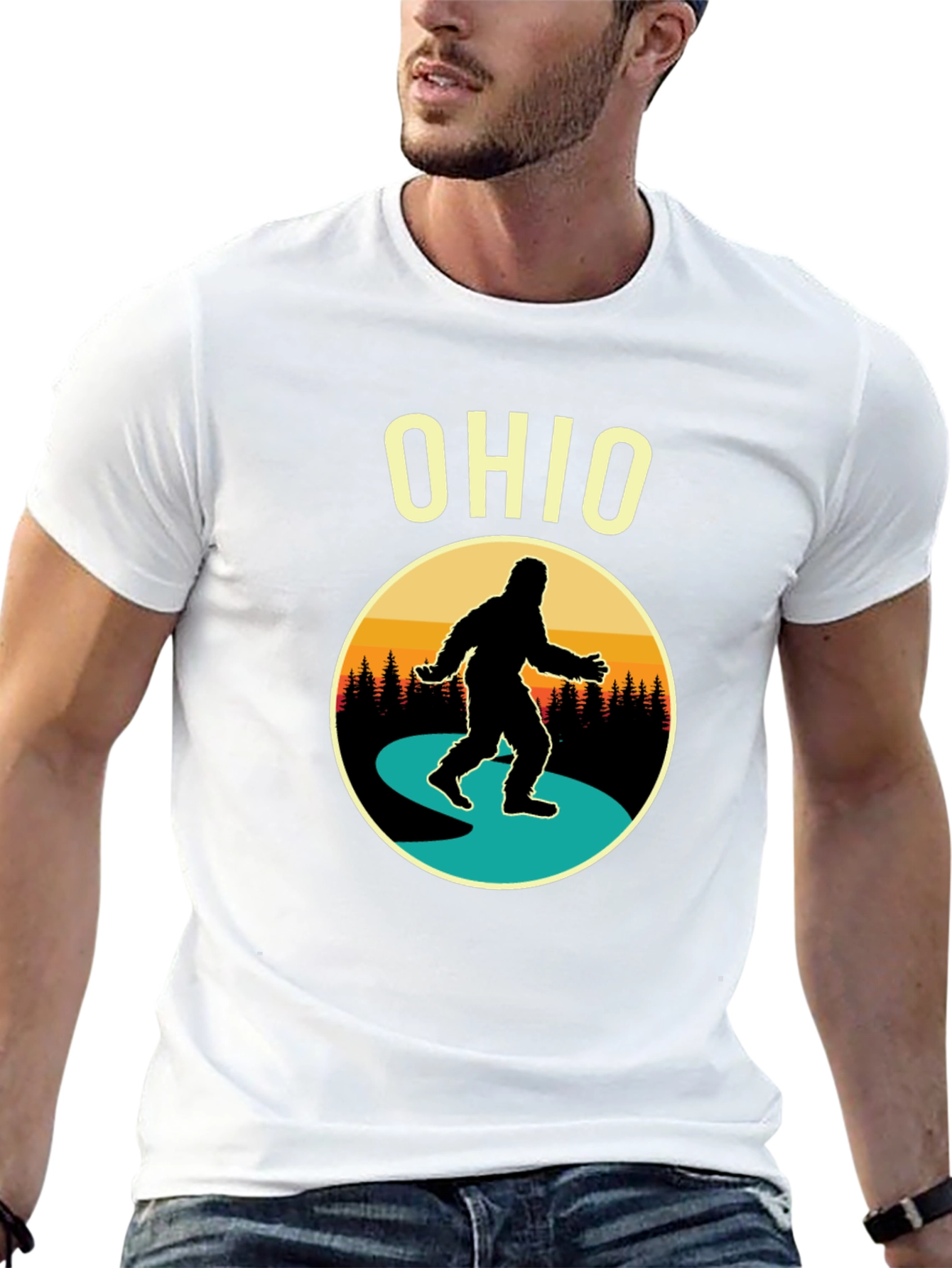 Ohio Bigfoot Sunset Graphic Tee