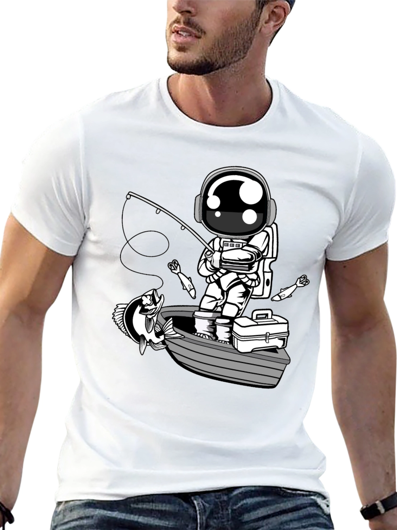 Astronaut Fishing T-Shirt - Space Angler Tee