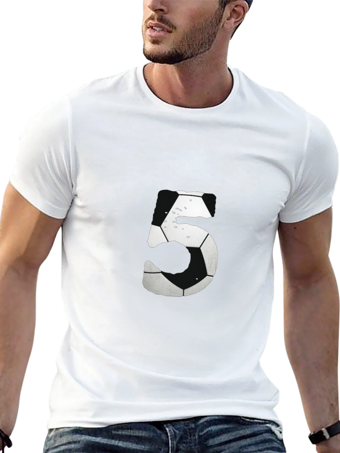 Soccer Ball Number 5 Graphic Tee