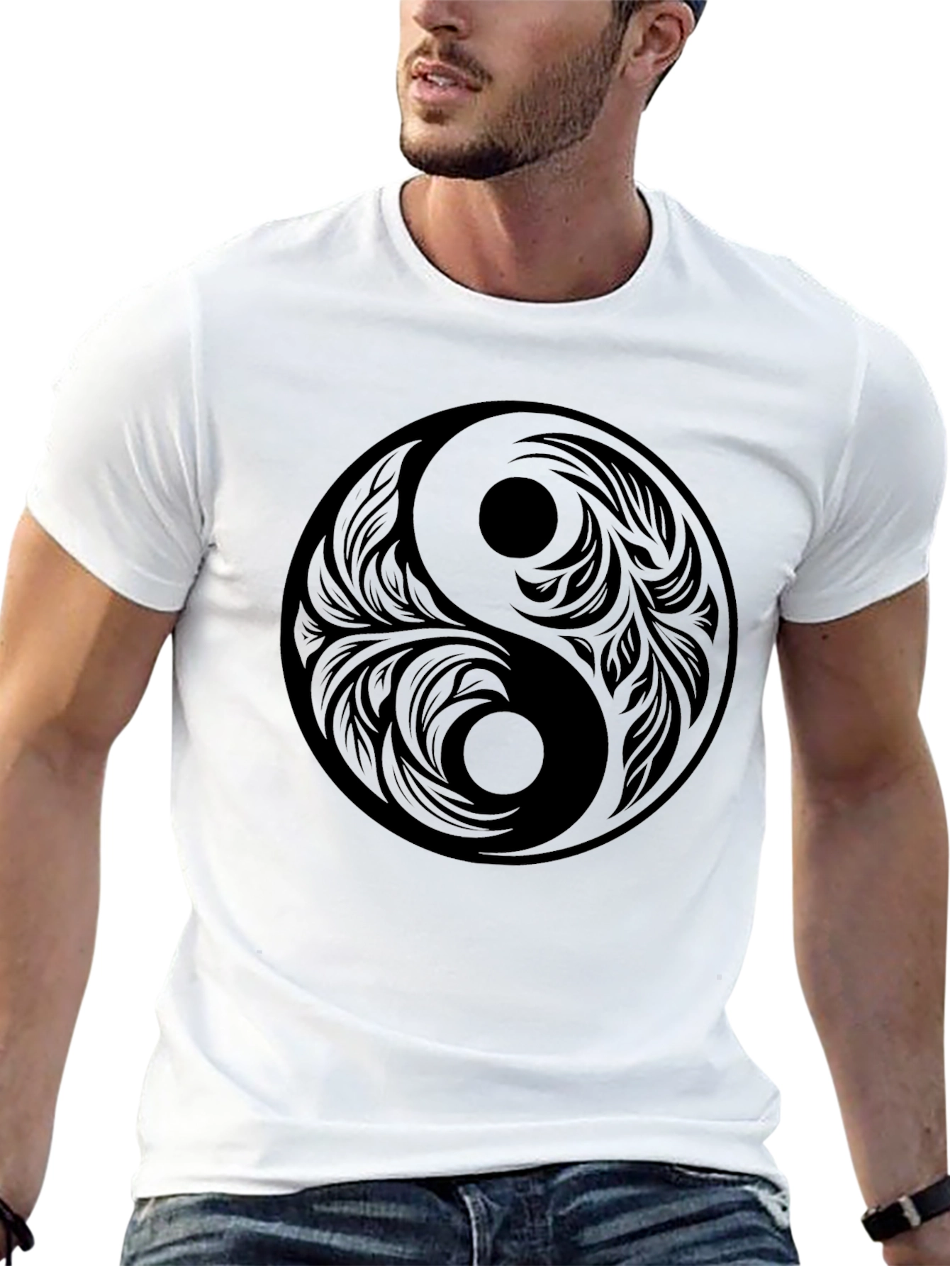Yin Yang Graphic Print T-Shirt