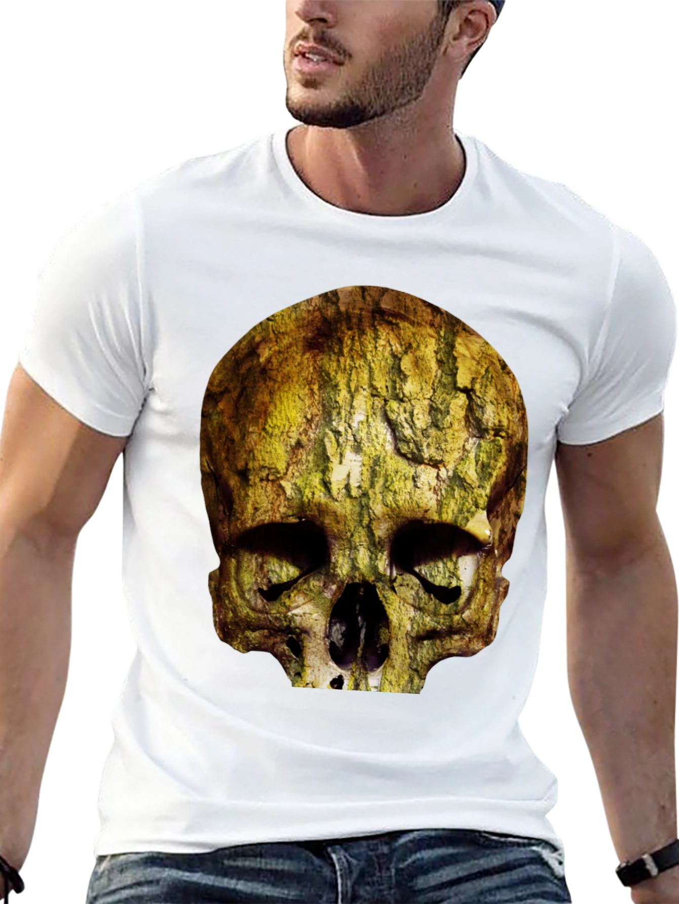 Skull Bark Graphic Tee - Unique Print Shirt
