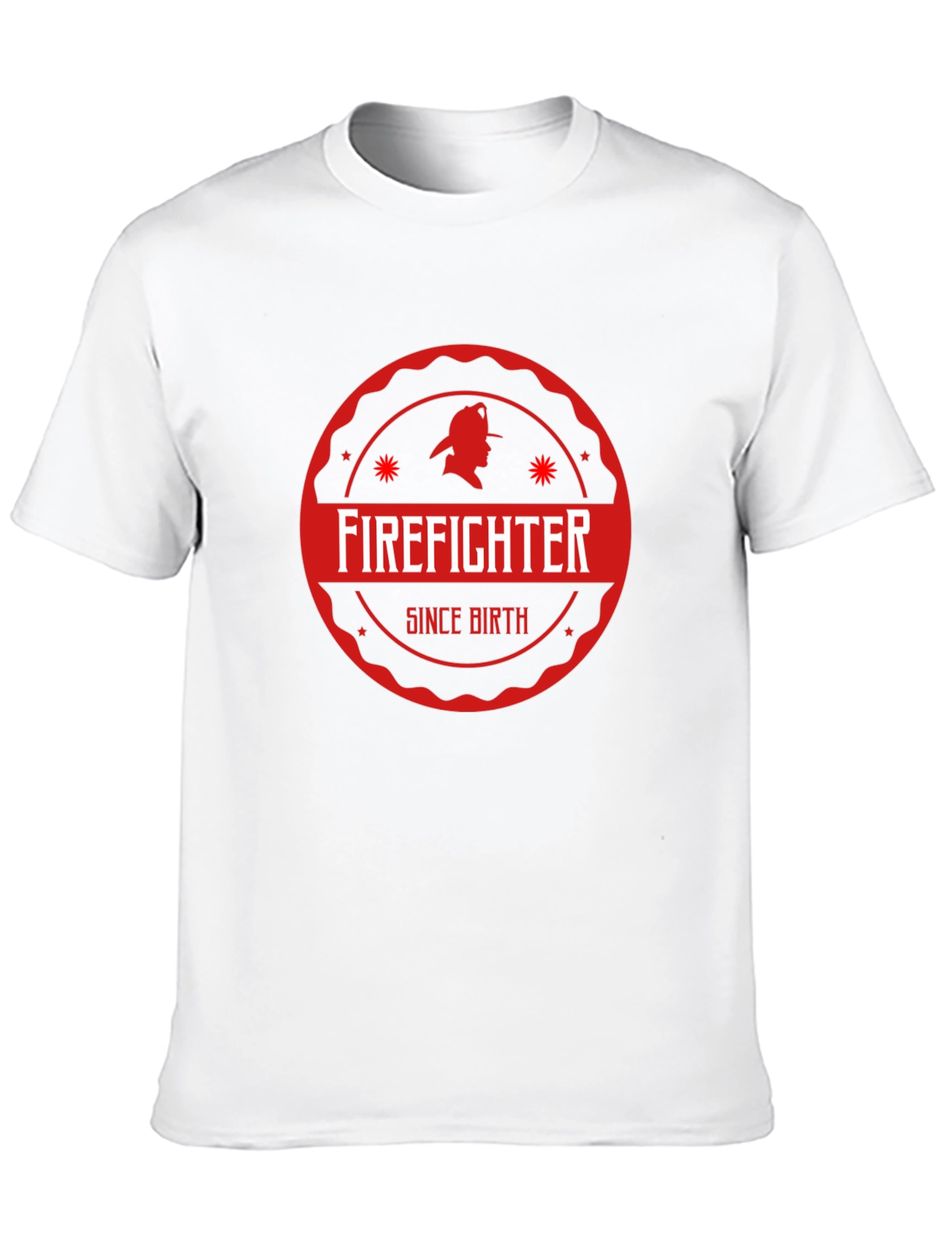Firefighter Since Birth Black Cotton T-Shirt