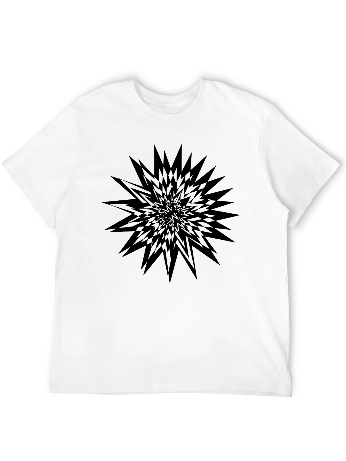 Abstract Burst Black Graphic Tee - Modern Style