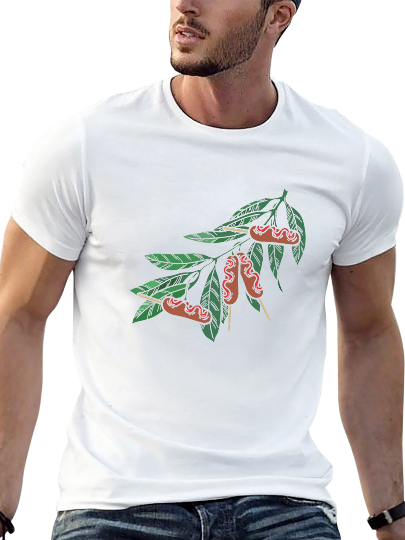Novelty Sausage Tree Black T-Shirt